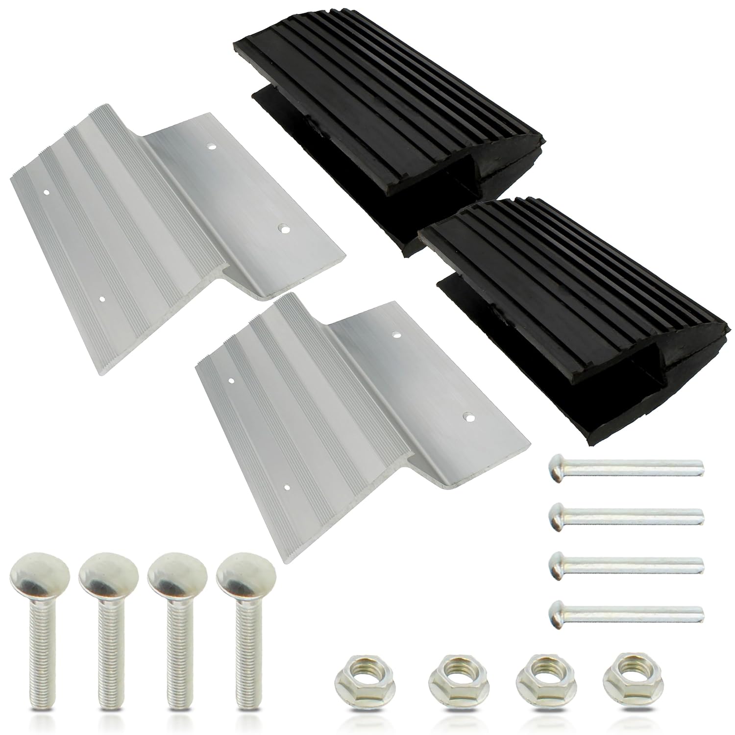 BISupply Aluminum Ramp Kit 8” Inch Truck Ramp Brackets and Rubber