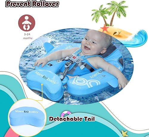 Miniatura 24 de Flotador de piscina para bebé con toldo ajustable 3D UPF50+, añade cola, flotador no inflable para piscina, flotadores de narval de dibujos animados