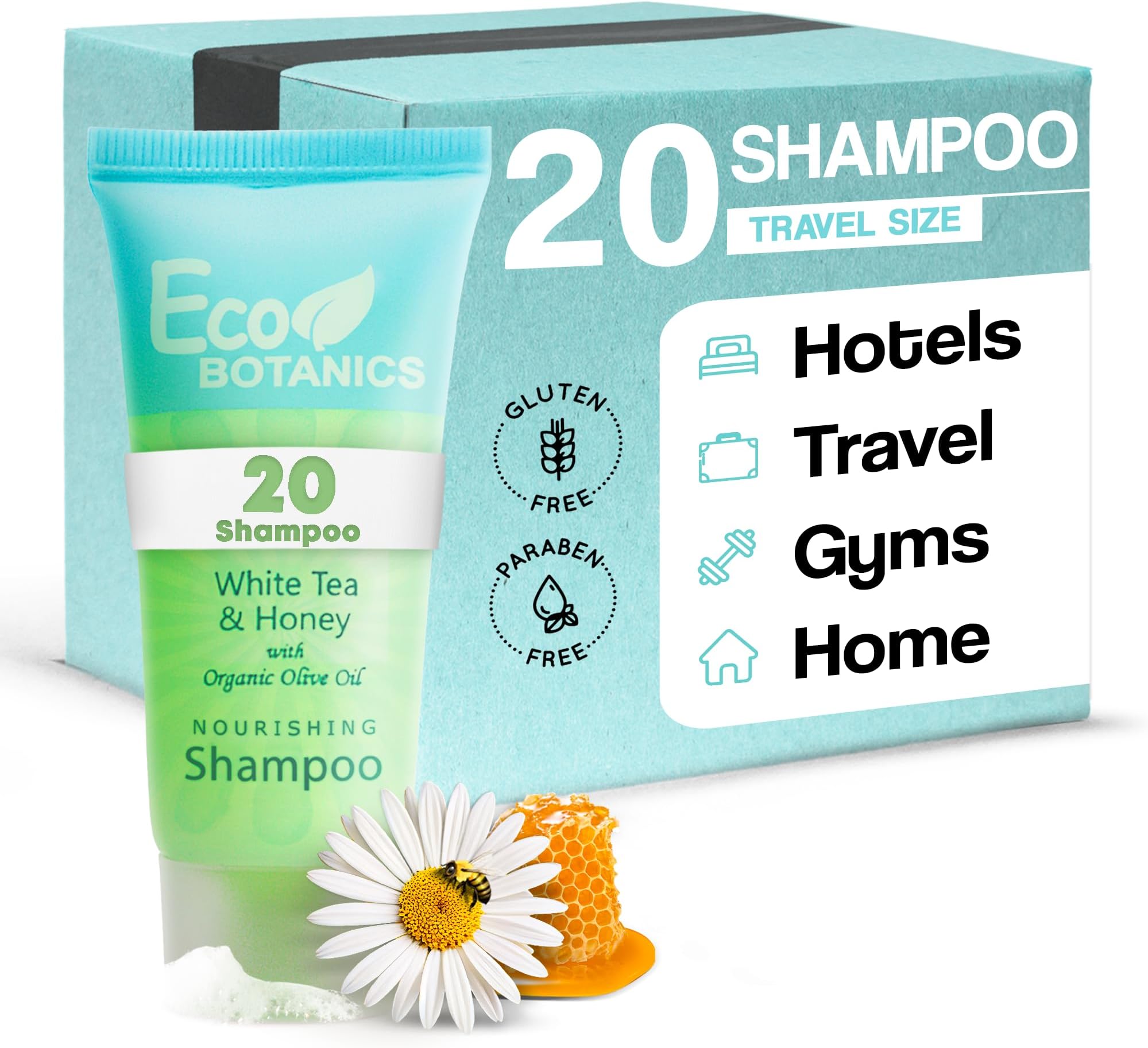 Eco Botanics Travel-Size Hotel Shampoo .85 oz (Case of 20)
