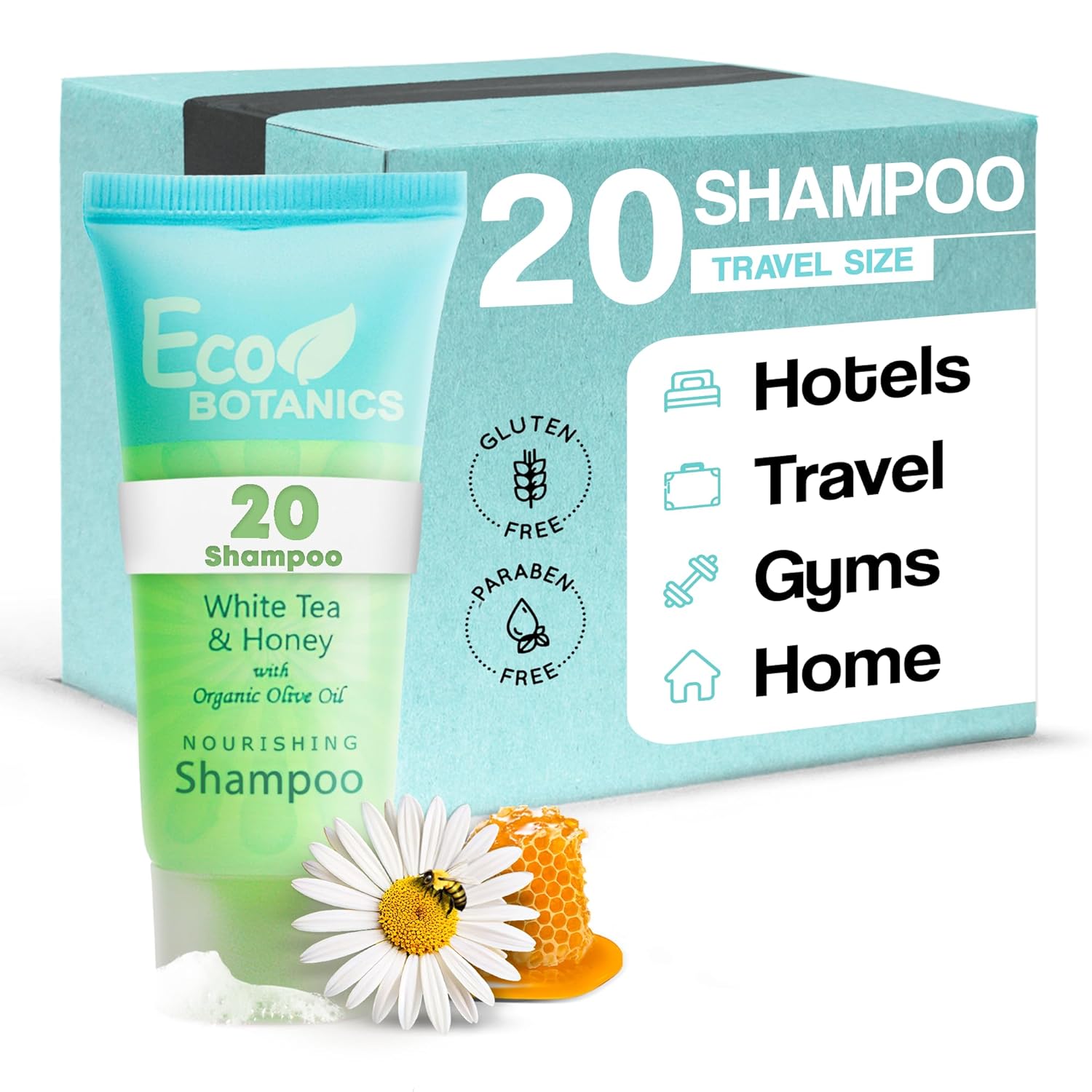 Eco Botanics Travel-Size Hotel Shampoo .85 oz (Case of 20)