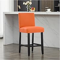 Vista 53 de Taburetes de bar de piel sintética de 26 pulgadas, modernas sillas de bar tapizadas de altura de barra, taburetes de bar con patas de madera maciza