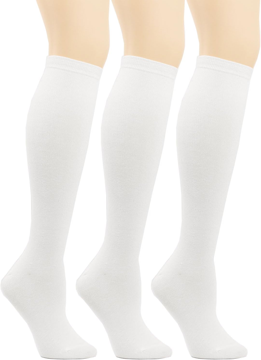 WOWFOOT Women's Knee High Socks Luxury Cotton Cable Ribbed Solid Girl Stylish Design Fun