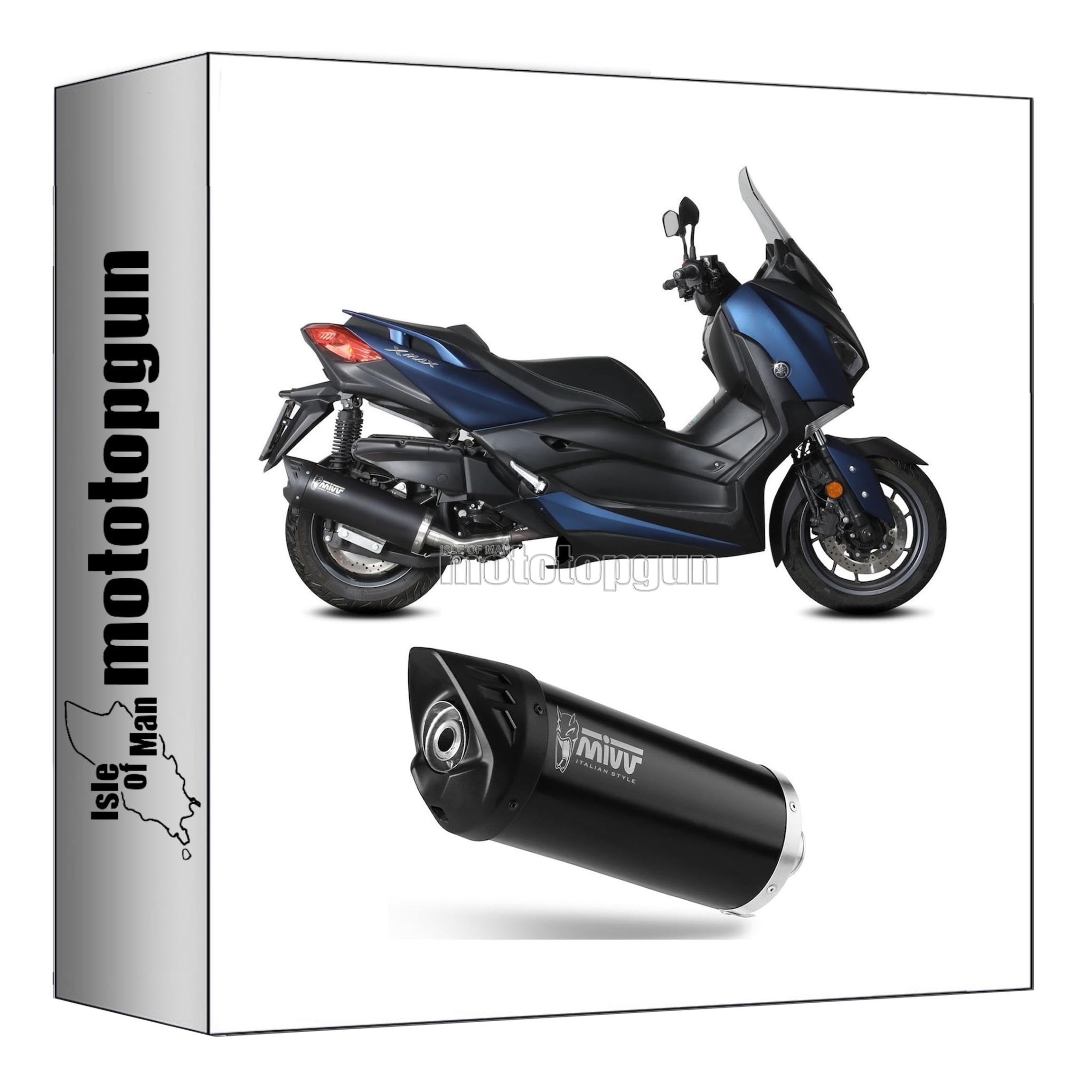mivv tubo de escape homologado catalizado mover acero negro compatible con yamaha xmax x-max 400 2017 2018 2019 2020 mototopgun