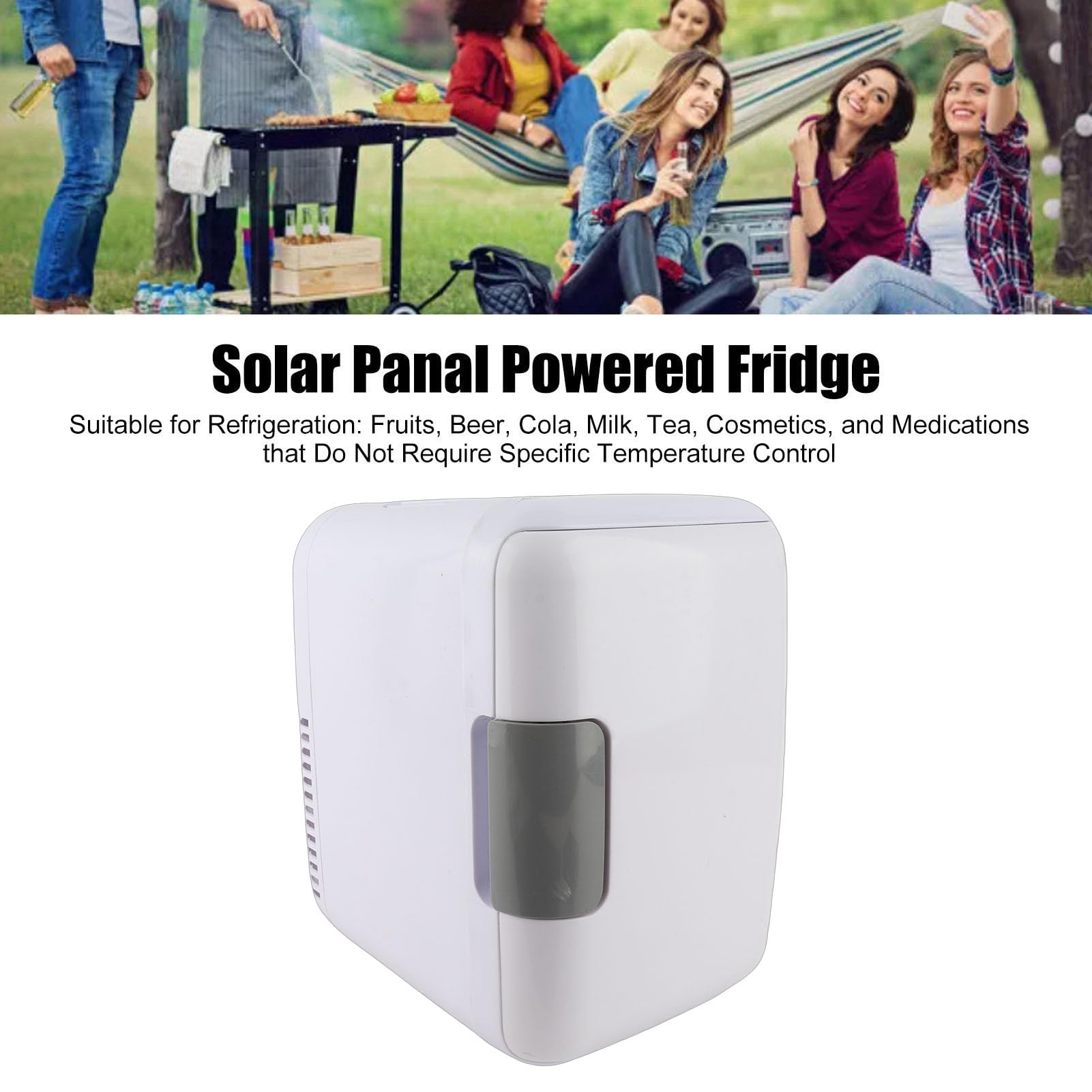 Acouto Panel Solar Monocristalino de 50 W, Refrigerador con Energía Solar DC18 V con Cable Conector de Caja de Batería para Actividades Al Aire Libre para Acampar, Proporciona un Suministro Estable