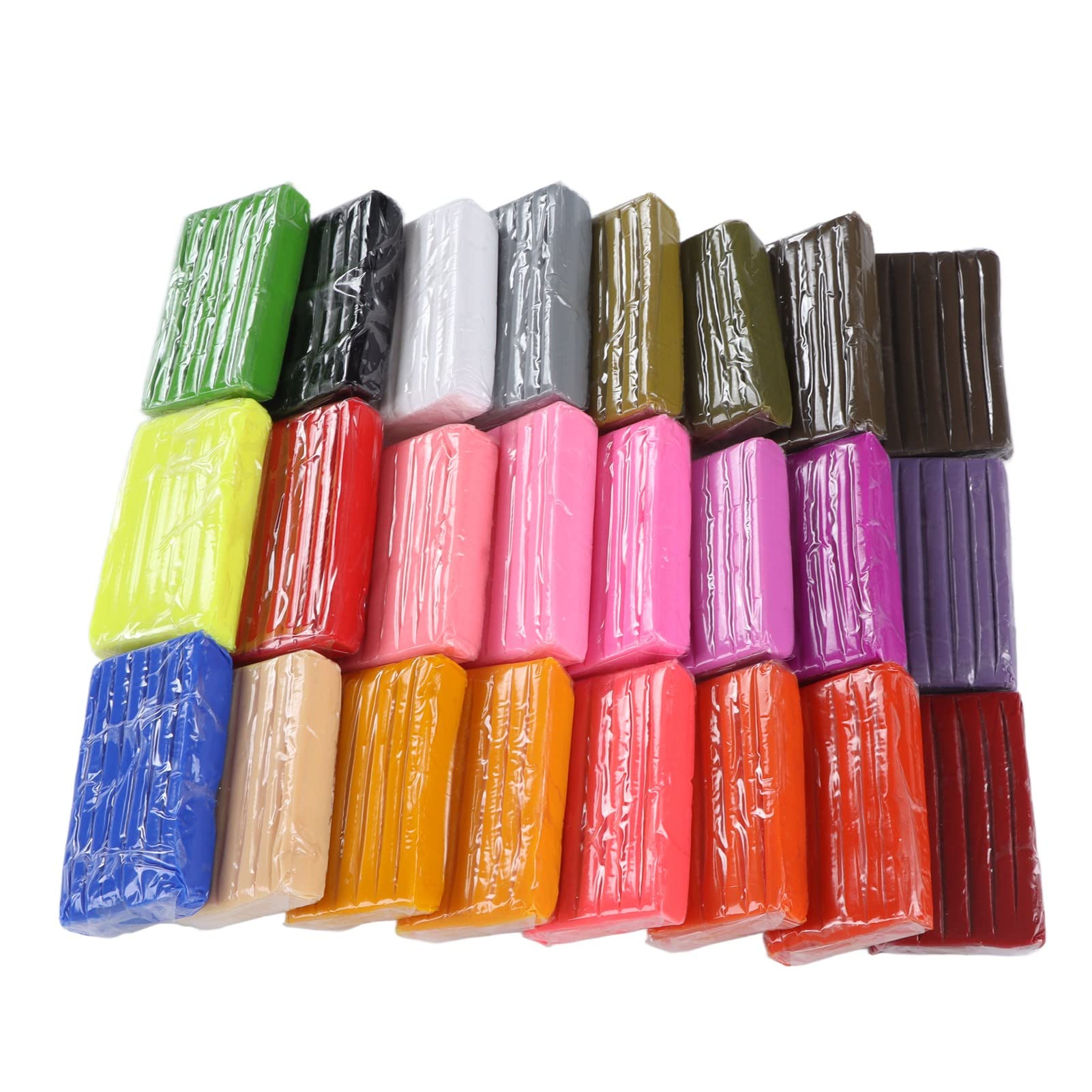 Cryfokt Polymer-Ton-Set, 24 Farben, Niedriger Temperatur, Weicher, Ungiftiger Ton für ab 3 Jahren, Zum Selbermachen, Handgefertigtes Bildhauen, Modellieren, mit Aufbewahrungsbox und Werkzeugen