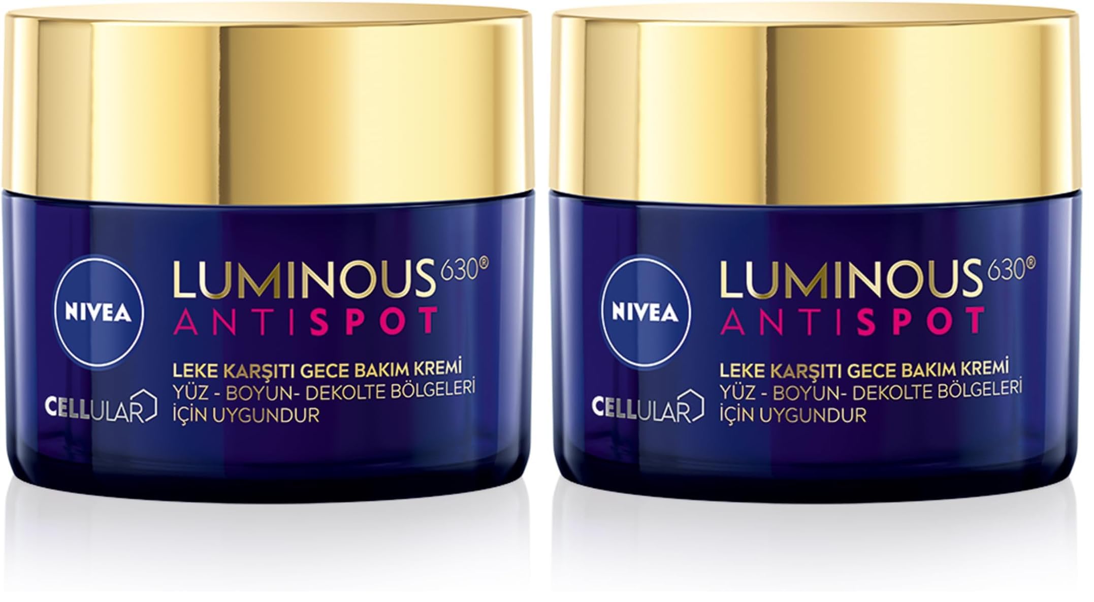 NIVEA Luminous630 Leke Karşıtı Gece Yüz Bakım Kremi 50ml,Nemlendirici,Hyaluronik Asit,Thiamidol,Tüm Cilt ve Leke Tipleri (2 paketi)