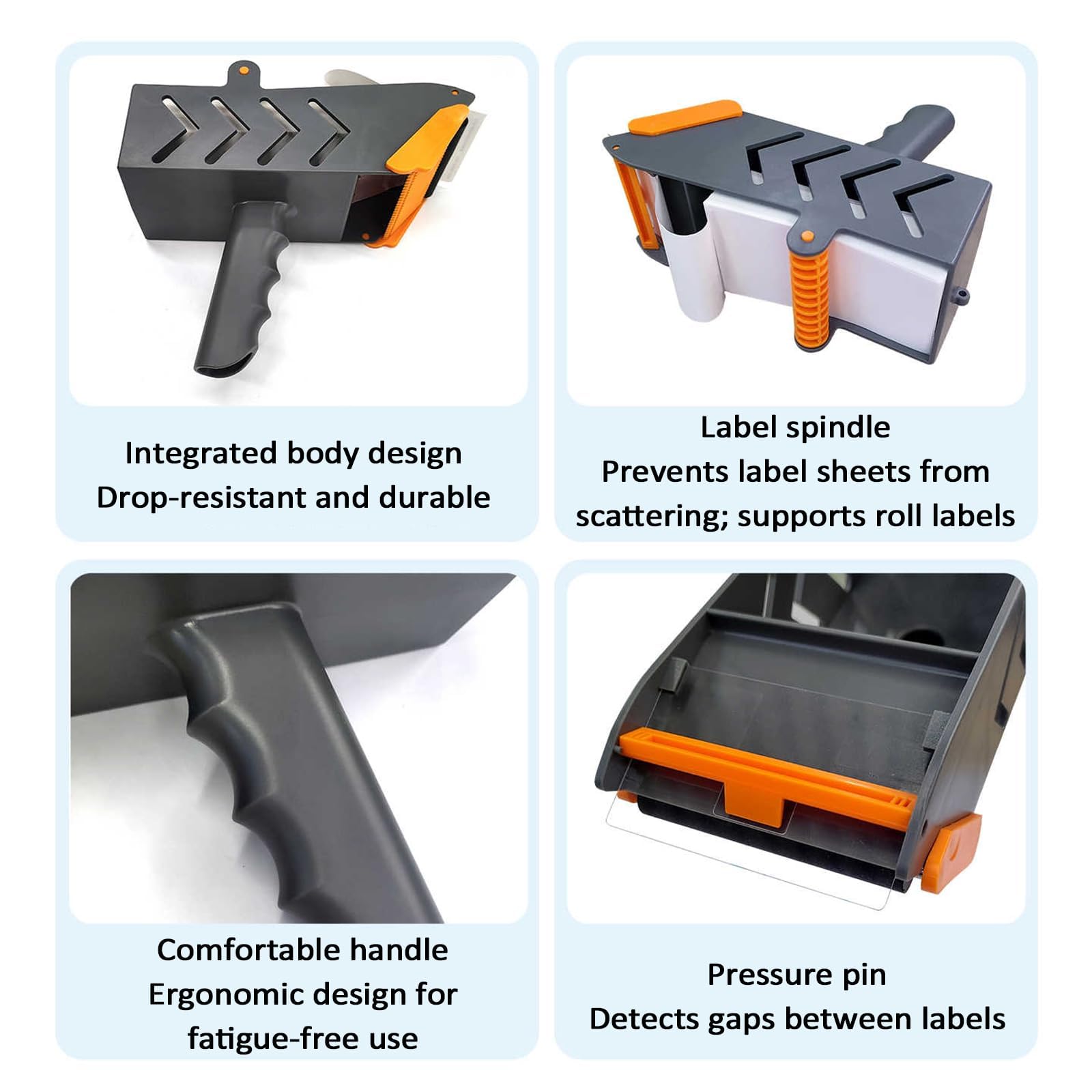 Applicateur D'étiquettes Portatif, Pistolet Applicateur De Codes Barres, Compatible avec Les Étiquettes en Accordéon De 65mm Hauteur Les Étiquettes en Rouleau De 14cm De Diamètre Extérieur