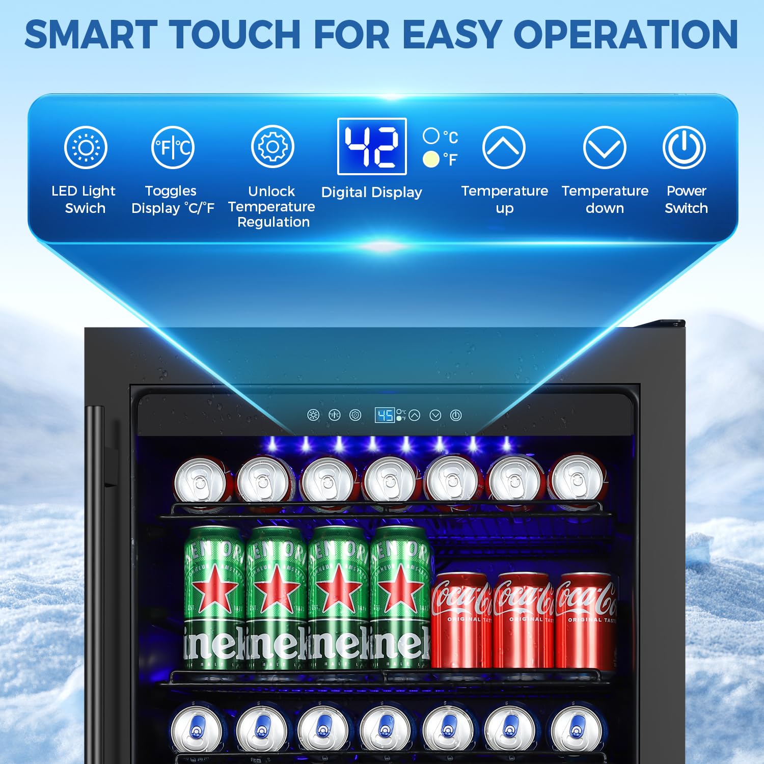 MZAVP 24 Inch Beverage Refrigerator, Built-in 24" Wide Beverage Cooler with Glass Door, 180 Cans Drink Fridge holds Beer, Soda, Under Counter/Freestanding Refrigerator for Home, Bar, Office - Black on Fridge.com