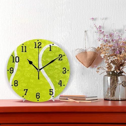 Miniatura 2 de Reloj de pared con pelota de tenis, funciona con pilas, silencioso, sin tictac, moderno, redondo, decoración para dormitorios, cocina, sala de