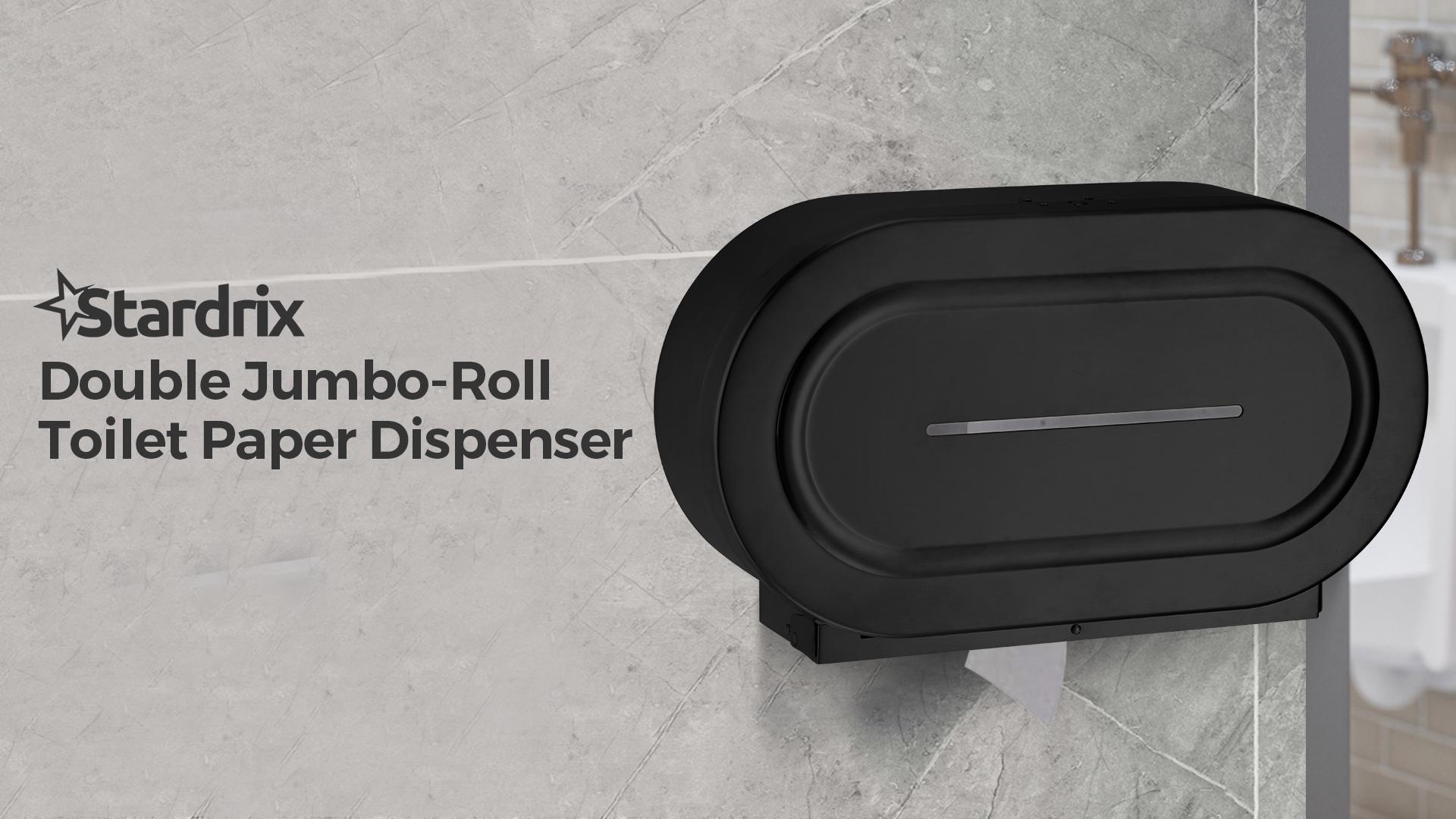 Stardrix Stainless Steel Twin Jumbo Toilet Paper Dispenser Wall