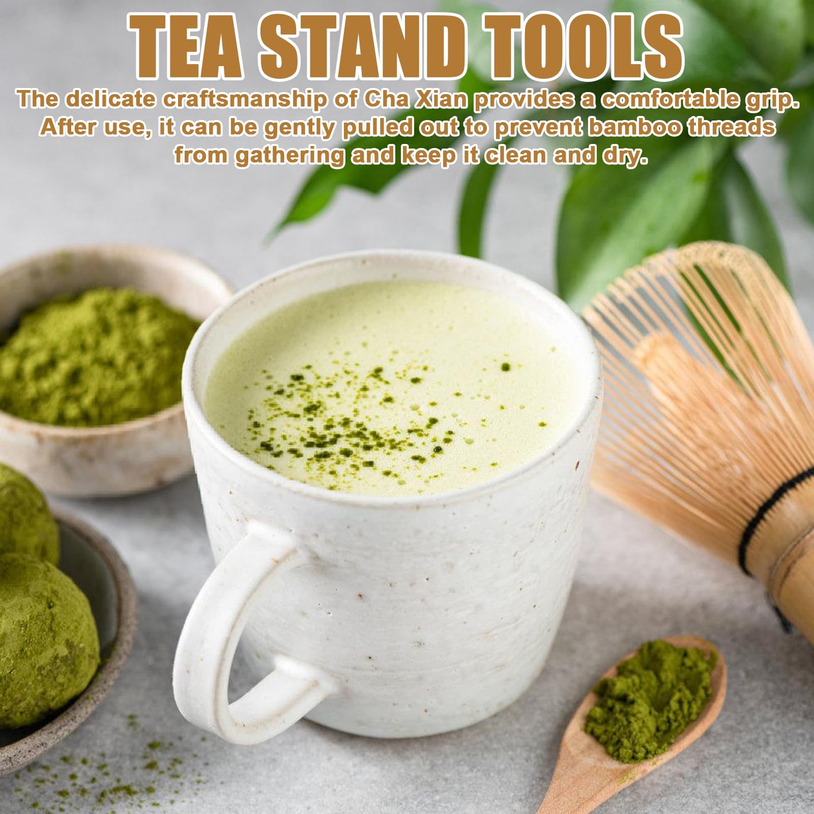 BAIFULAI Set da Tè Matcha di 4 Pezzi, Ciotola per Matcha con Beccuccio, Frusta e Pala per Matcha, Whisk, Kit per Matcha in Ceramica Verde