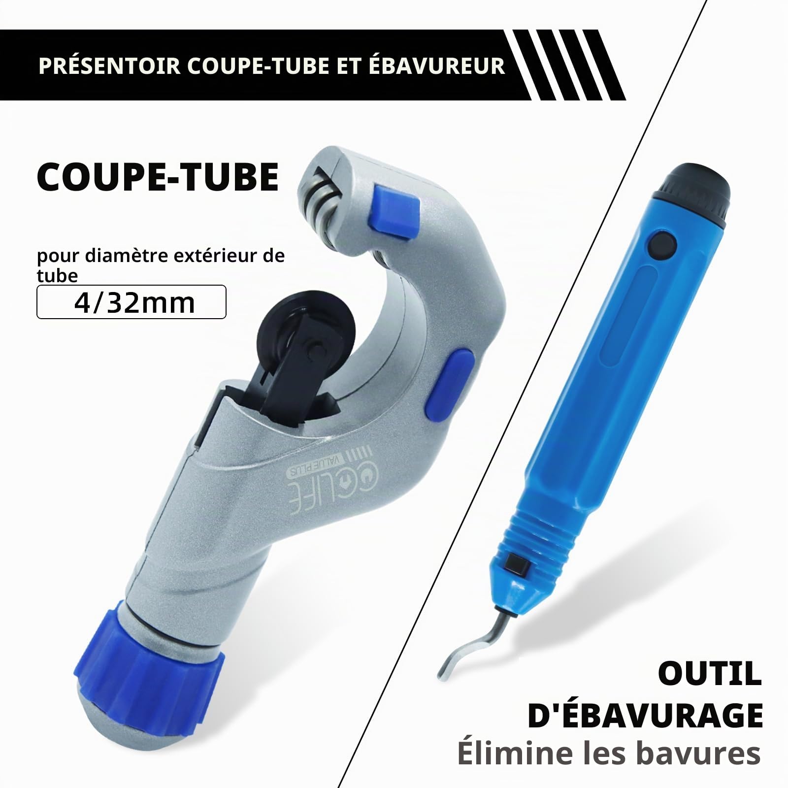 CCLIFE Outil D'évasement Excentrique à 45 Degrés, Dudgeonnière Kit de Coupe-Tube, Outil D'Évasement De Tuyau Pour Climatisation, Tube en Cuivre, Laiton, Plastique, Aluminium