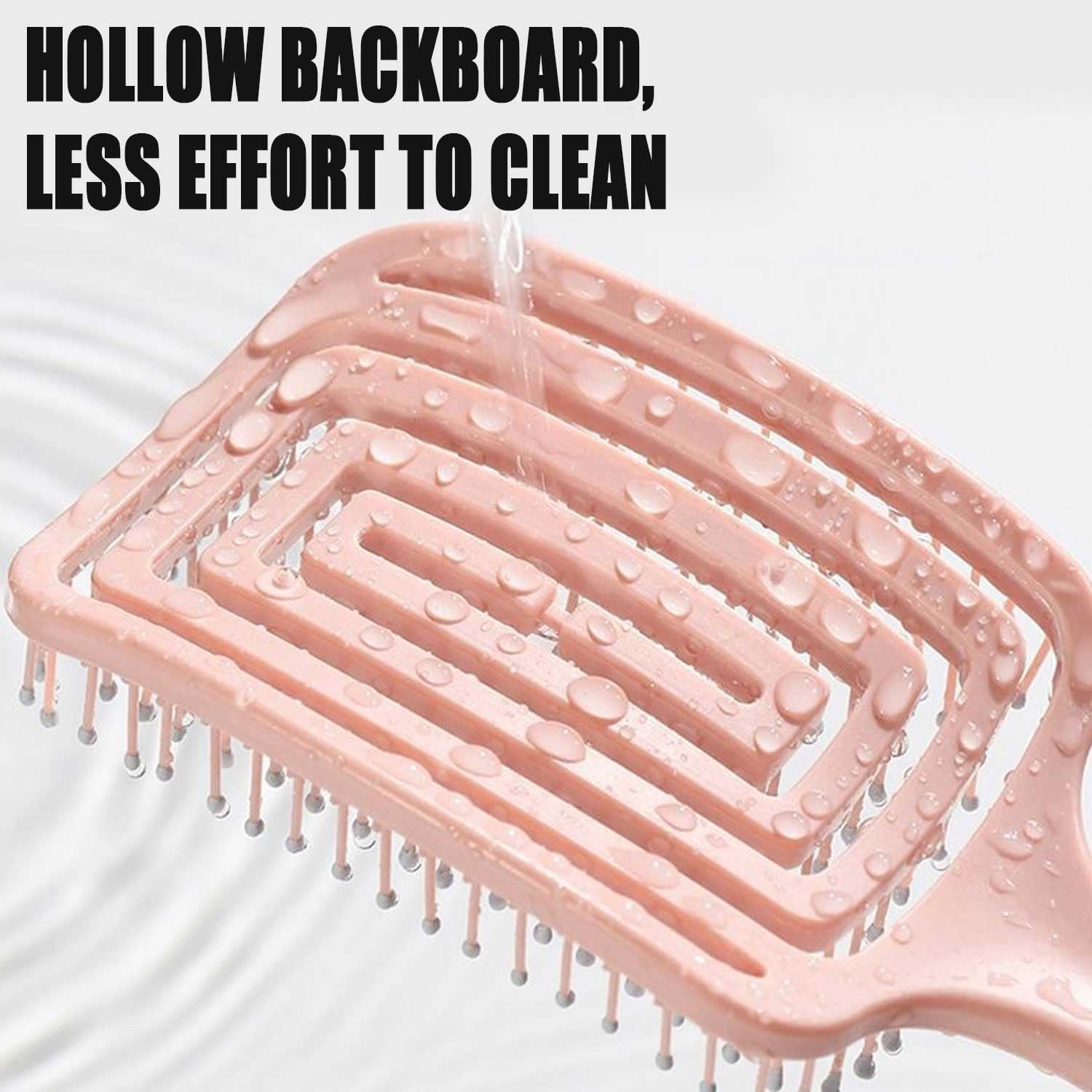 Hair Brush Soft Massage Comb Does not Pull on Hair for Curly Straight Black Natural Women Men Wet and Dry Hair Glide Through Tangles Knots with Ease (Pink) - Image 3