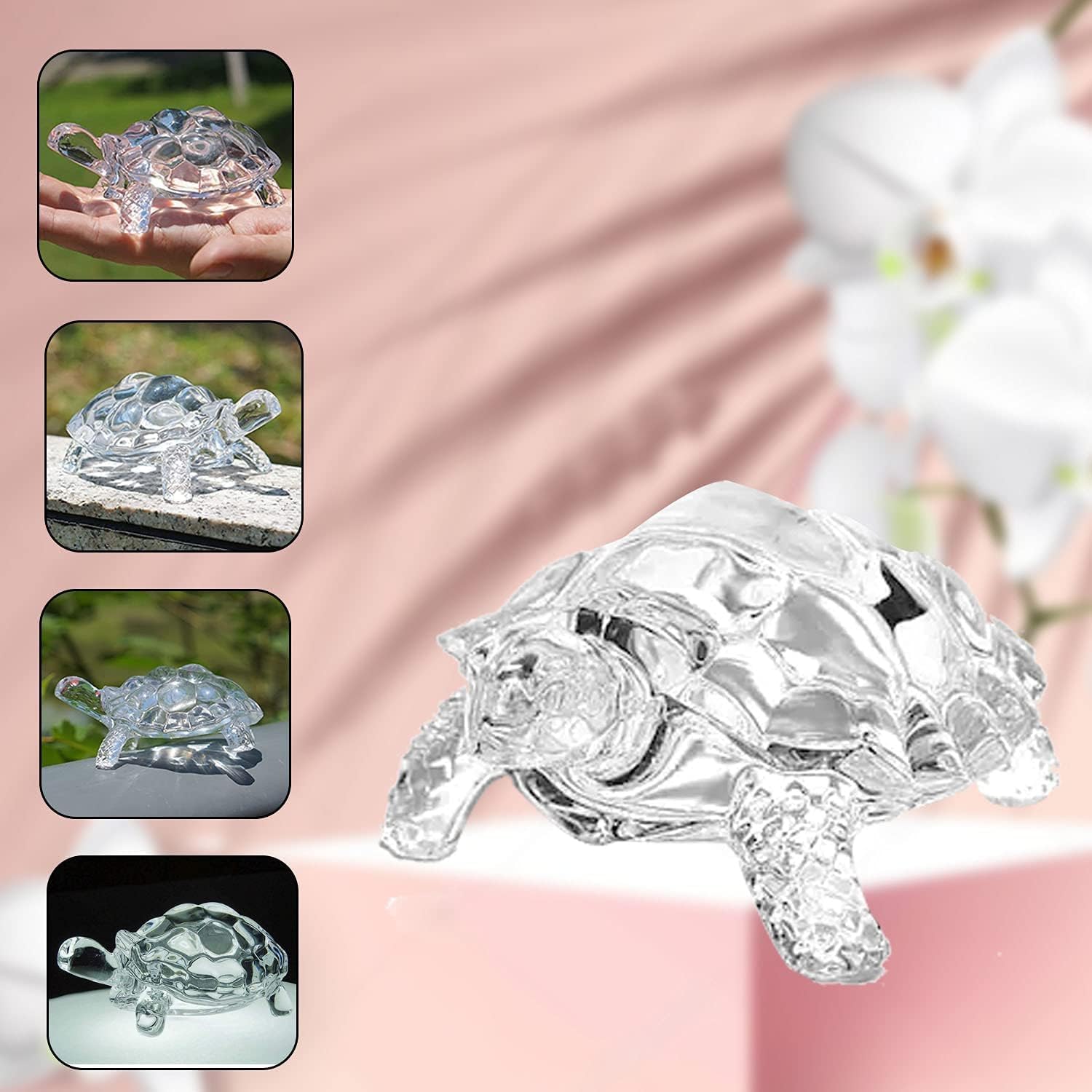 Religieux Feng Shui Vastu Correction Cristal Transparent Tortue Luck
