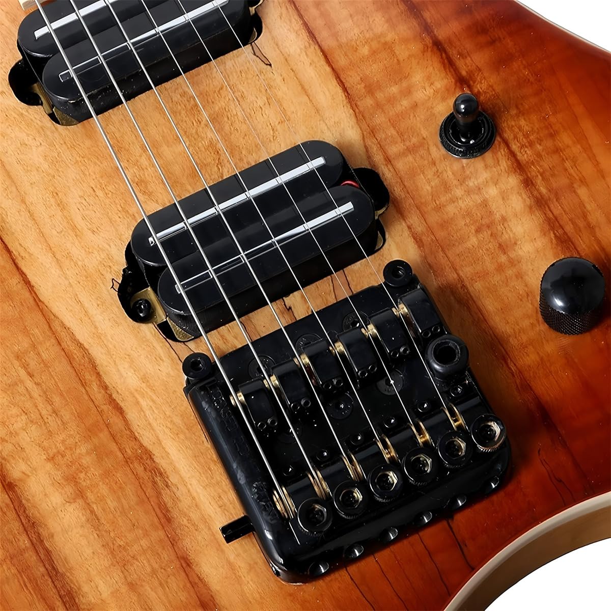 Grobo Puente sin cabeza de cuerda y cabezales de máquina, cordal de puente de guitarra sin cabeza, para reemplazo de guitarra eléctrica
