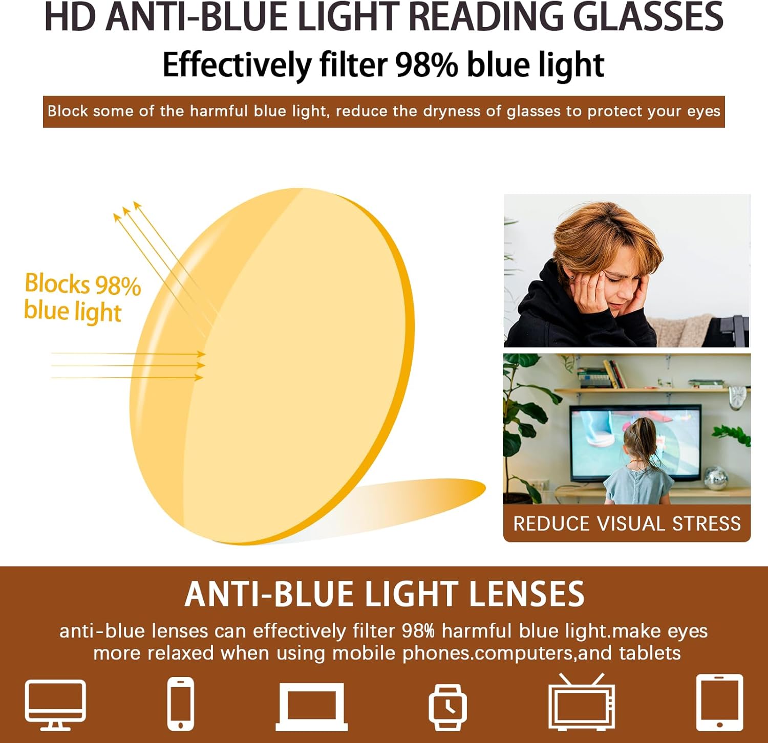 Progressive Multifocus Reading Glasses Anti Blue Light Photochromic/Bifocal Reading Glasses for men UV Protection - Image 4