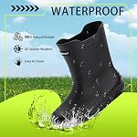 Bottes de pluie en caoutchouc pour les hommes, Bottes en Deck de veau moyen imperméable durable, antidérapant PVC Bottes de mud de jardin, Confort Casual Chaussures de pêche extérieure noir et bleu