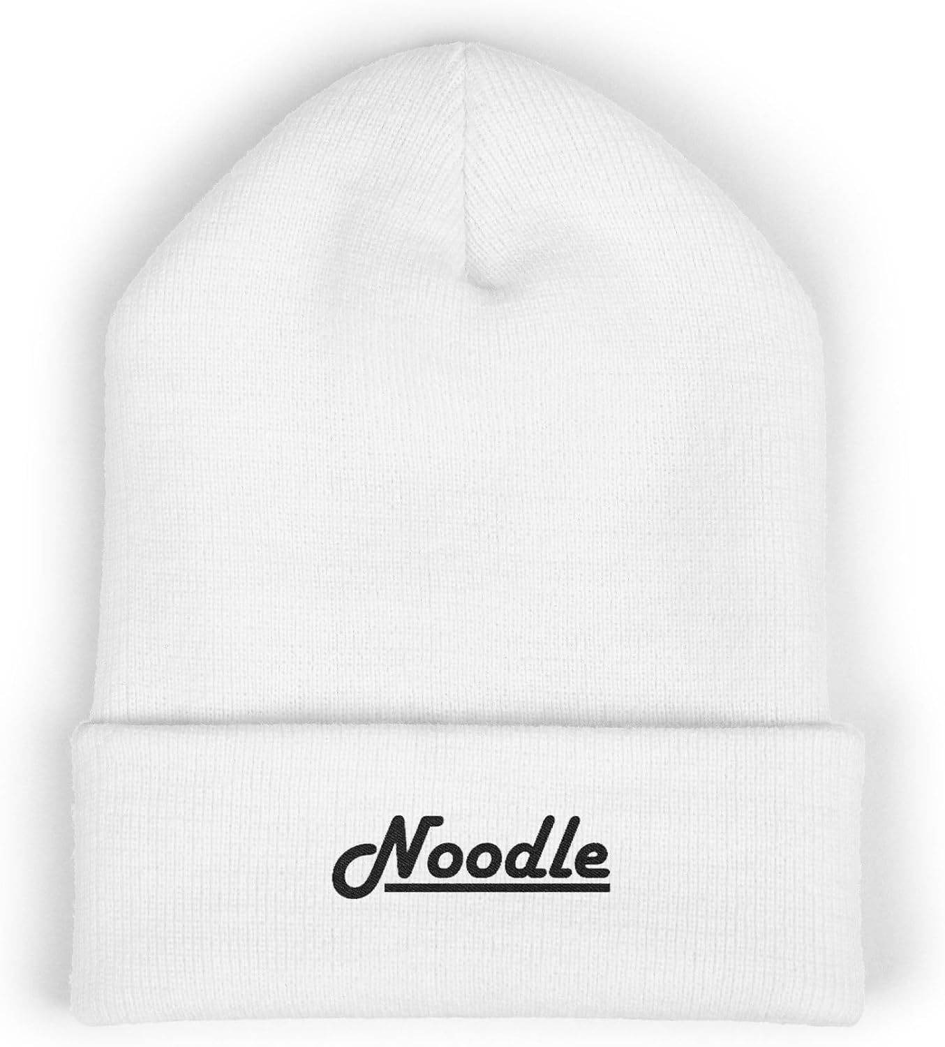 Classic Cuffed Beanie 'Noodle' - Premium Hat with Embroidery Message
