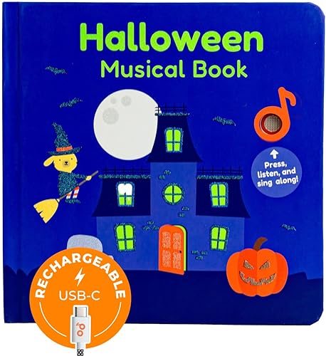 Cali's Books Libro de Halloween para niños pequeños con 6 canciones de Halloween, juguete de bebé de Halloween, libros de Halloween para niños de 1