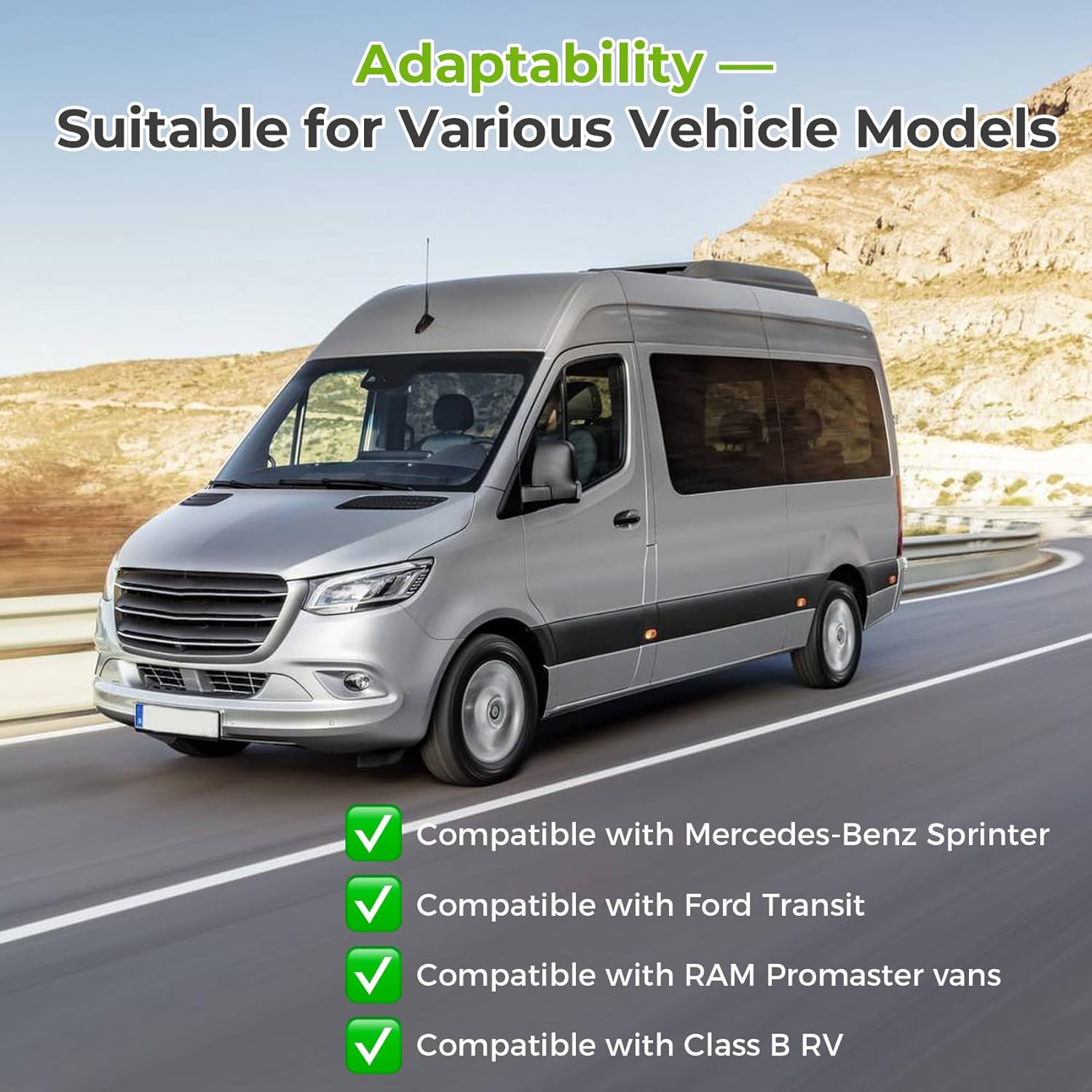36" RV Overhead Soft-Sided Storage Cabinet, Van Organizers and Storage Compatible with Mercedes-Benz Sprinter, Ford Transit & RAM Promaster Van, Van Cabinets for Camper Van, RVs, Mobile Home & Vanlife