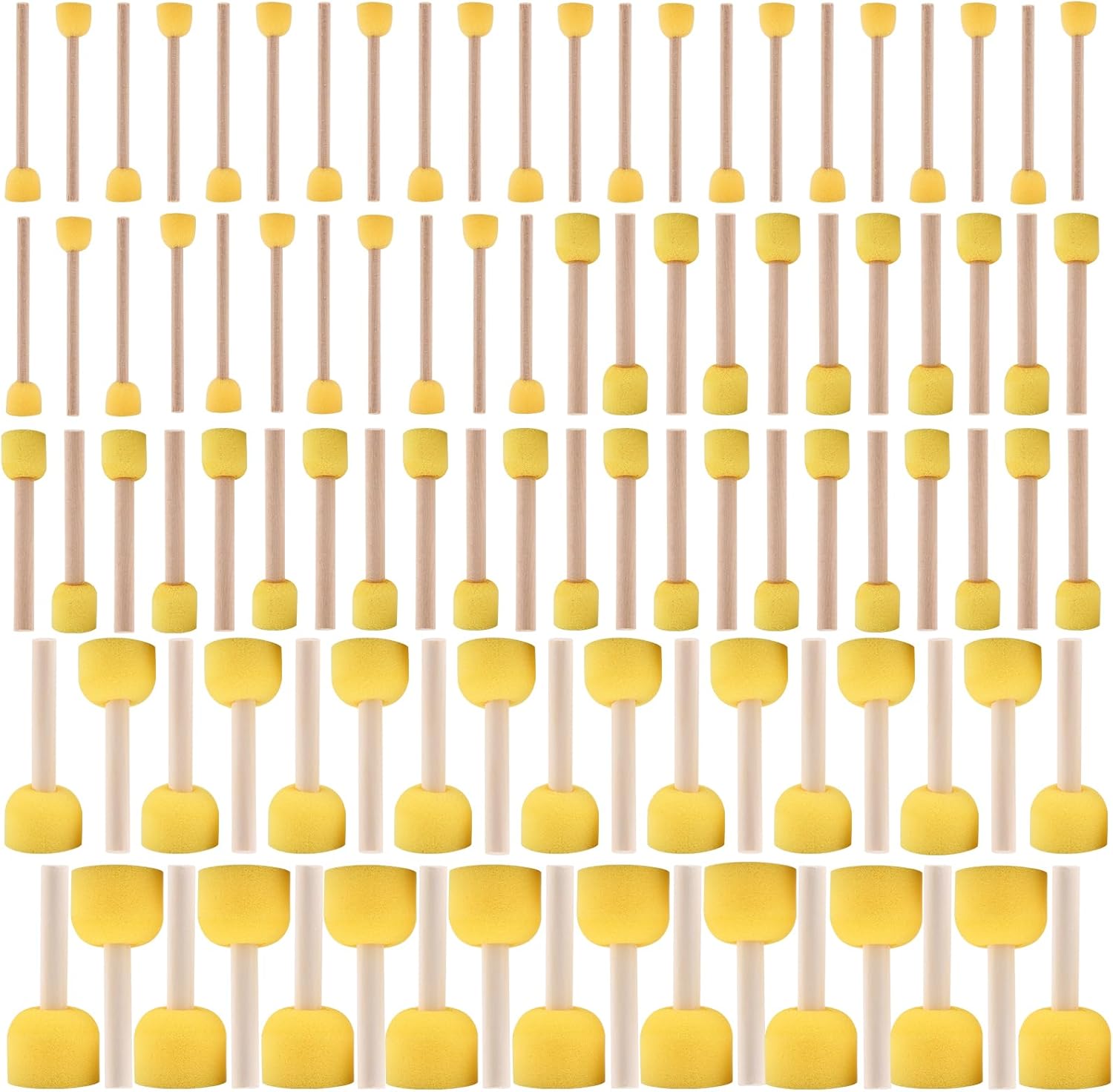 Yaxuan 100 Pcs Round Foam Paint Brushes Round Painting