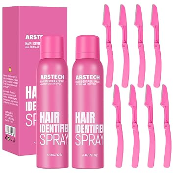 Hair Identifier Spray for Face Shaving Dermaplaning Tool Rose 2 Pack