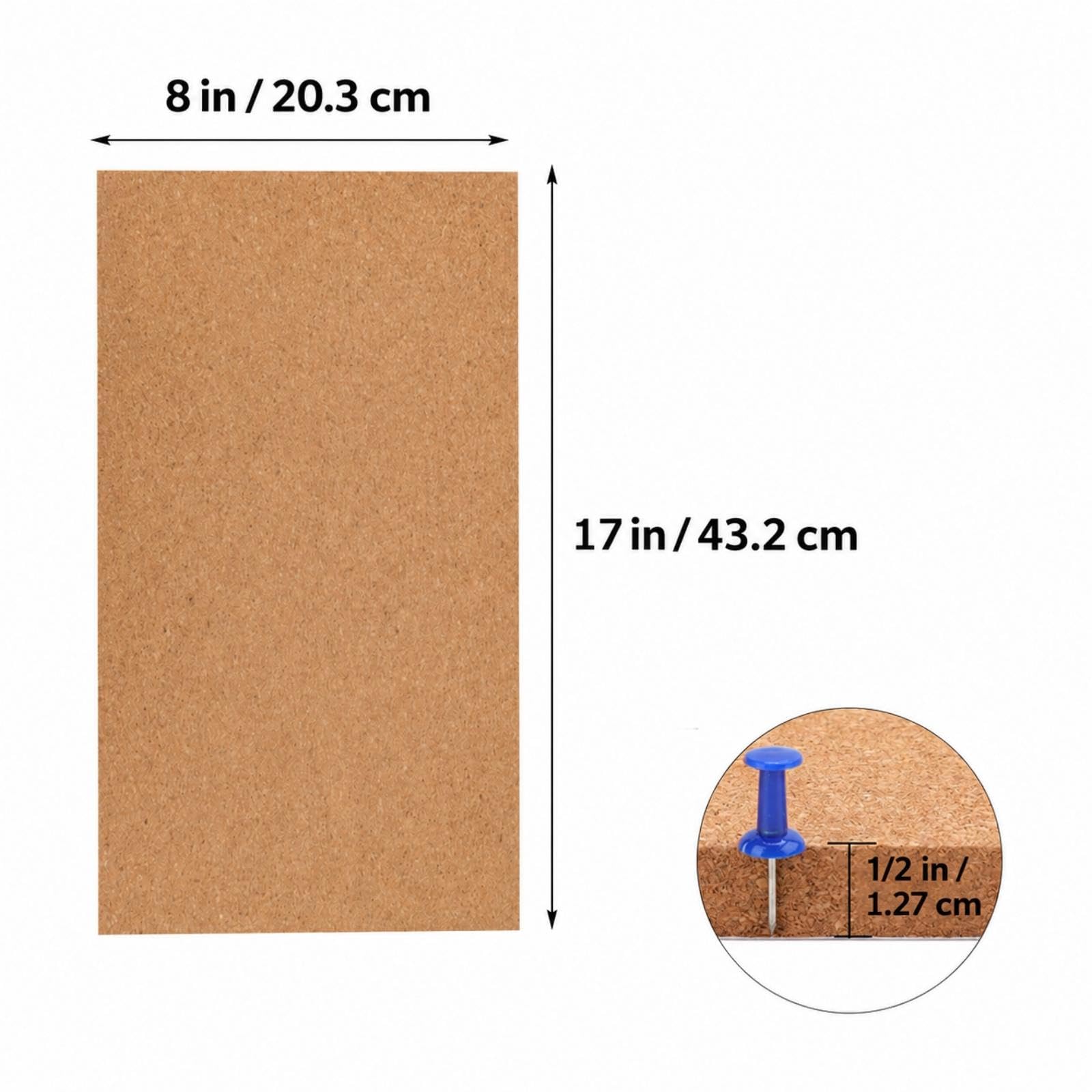 6 azulejos de corcho autoadhesivos, hojas de corcho de 12 mm de grosor con