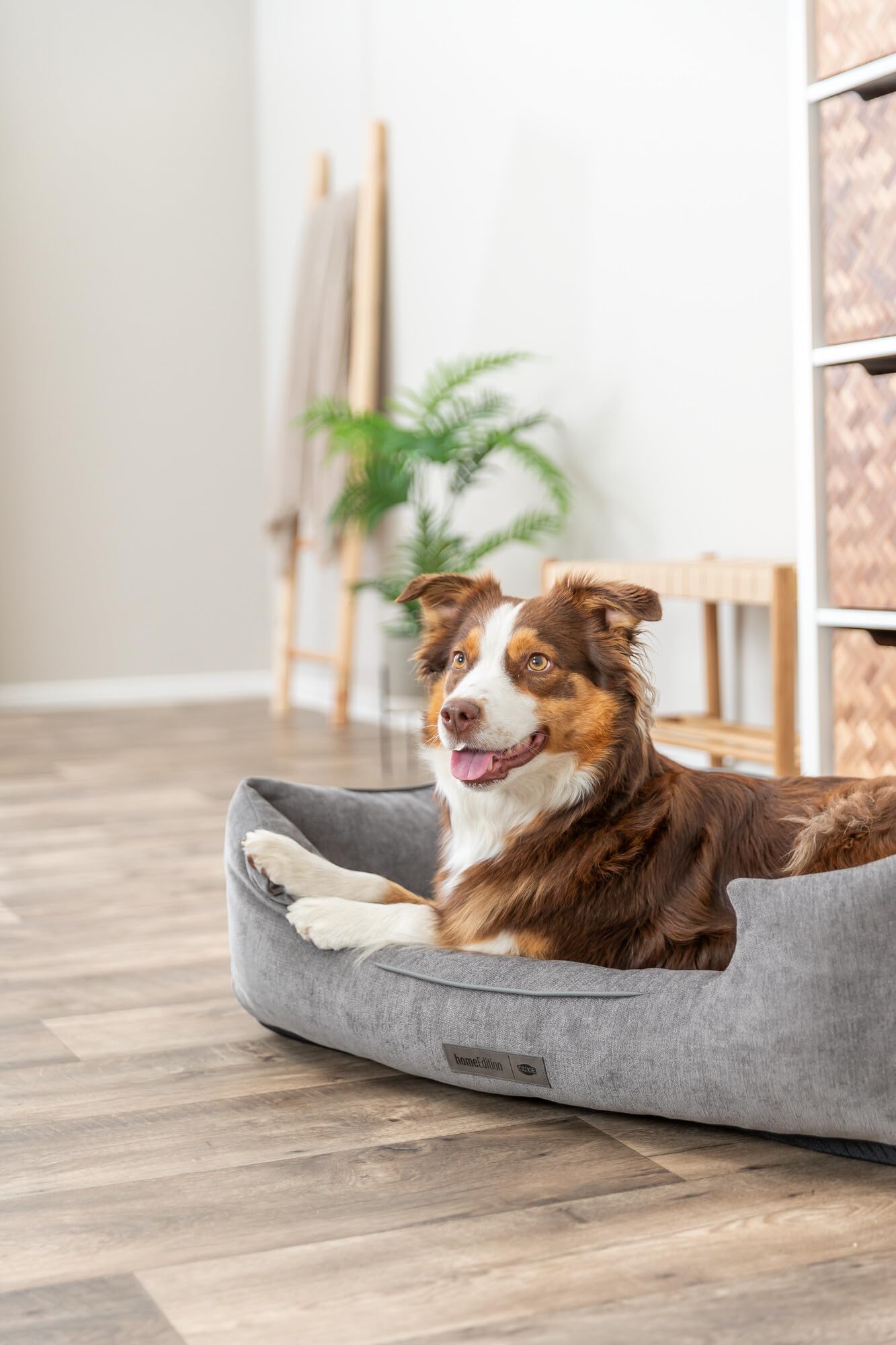 Trixie Vital Lennox 371302 - Cama para Perros (Chenilla, Rectangular, ortopédica, 100 x 70 cm, con Espuma viscoelástica para Efecto Memoria), Color Gris