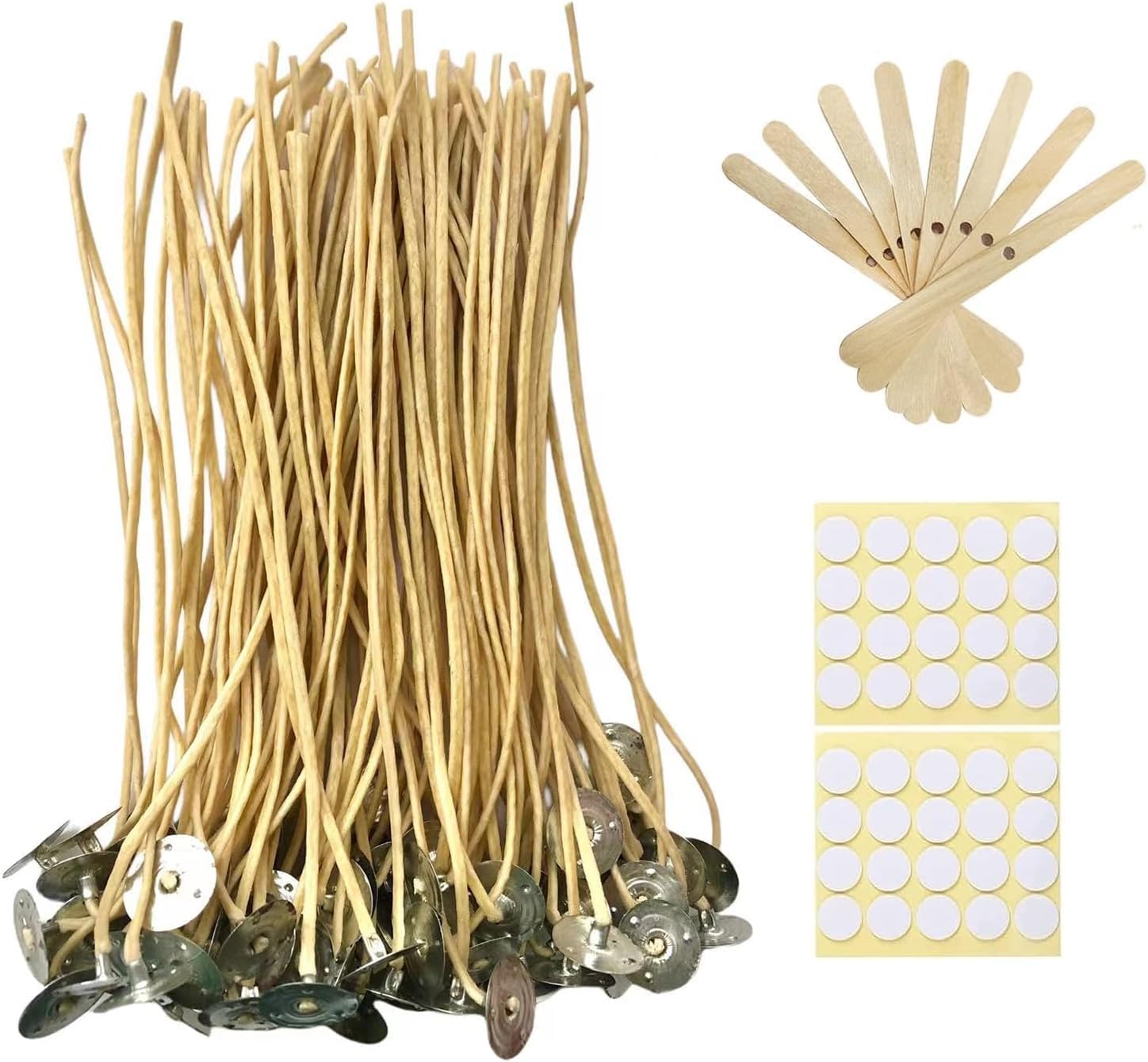 Candle Wicks 300 PCS 8 inch Hemp Candle Wicks 2.5mm Organic Beeswax Candle Wicks for Candle Making Edible Candle Wick for Butter Candle Hemp Candle Wick