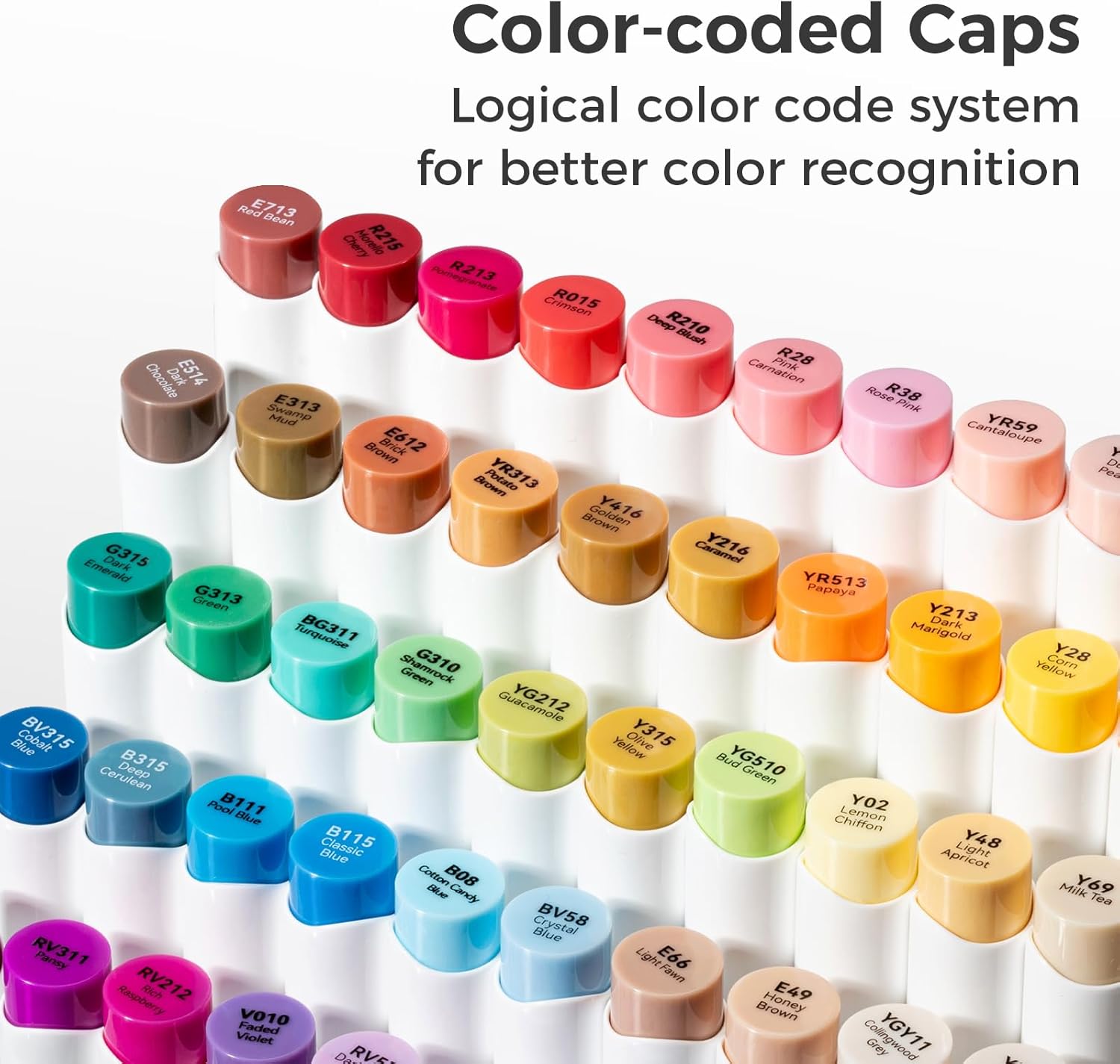 Ohuhu Alcohol Markers: Soft Chisel 60 Illustration-color Brush & Soft Chisel Dual Tips Drawing Markers for Artist Beginner Adult Coloring Illustration Sketching -Honolulu S - Red Dot Award Winner
