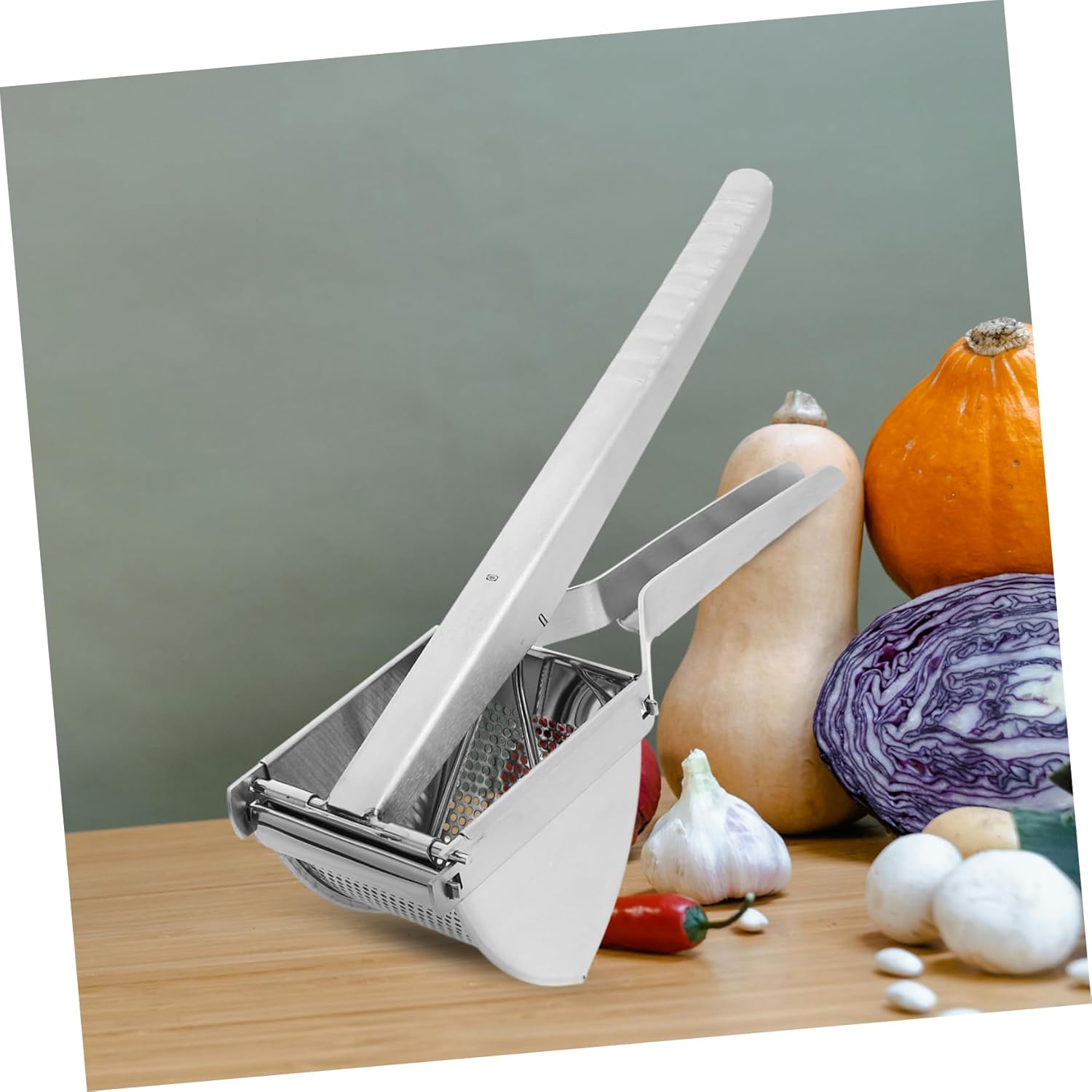 BESTYASH Potato Presser Ricer Garlic Avocado Masher Tool Stainless Steel Effortlessly Smooth Potatoes Saves Kitchen Effort