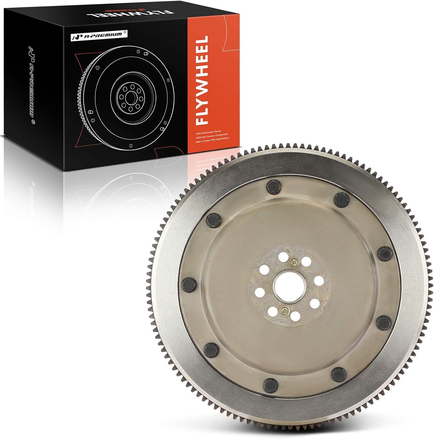 A-Premium Clutch Flywheel Compatible with Subaru Outback 2010-2012, Impreza 2006-2013, Legacy 2008-2012, 8 Bolt Holes, 124 Teeth, Manual Transmission, Replace# 12342AA090