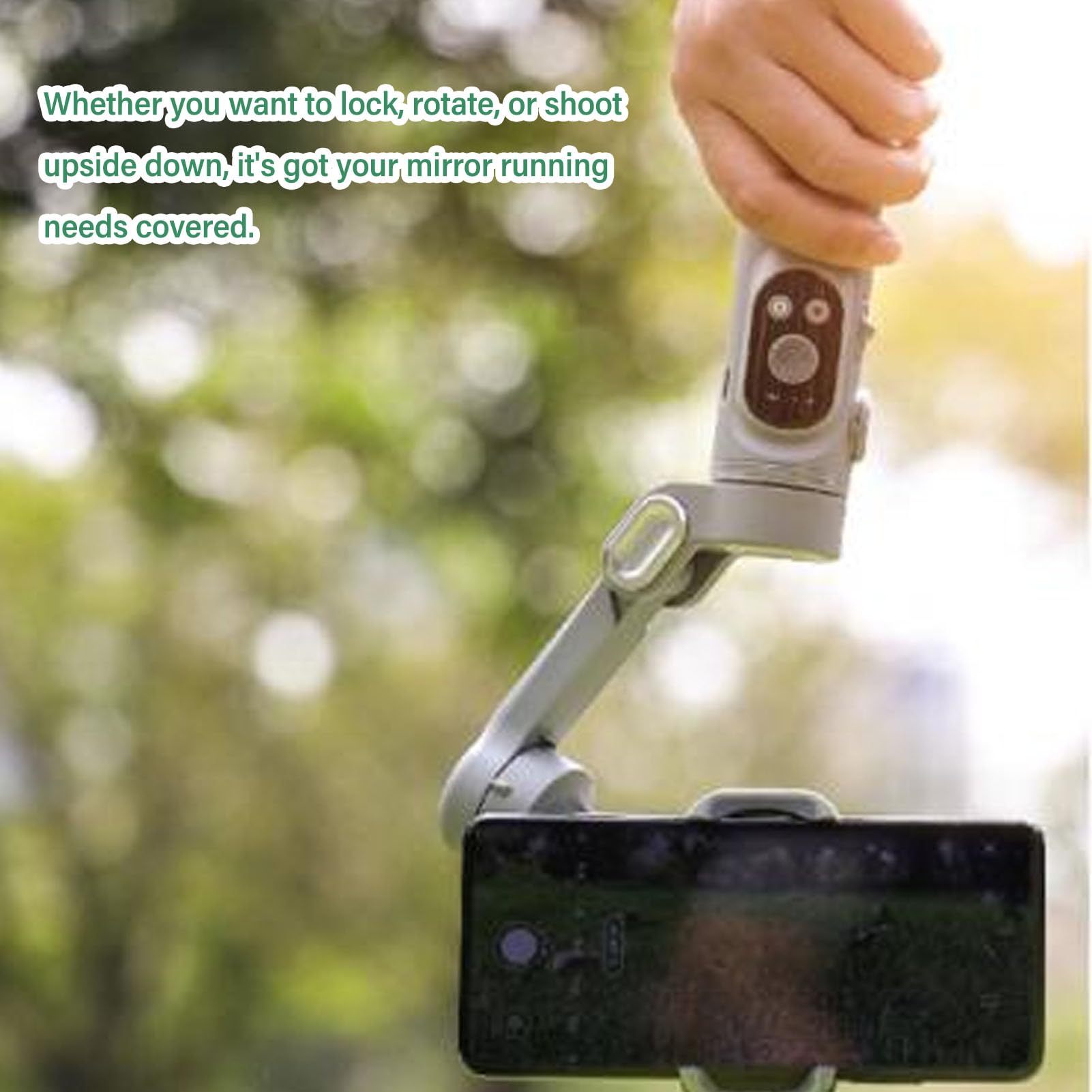 Chrees Stabilisateur de Téléphone Pliable, Cardan pour Smartphone Portable avec Batterie 2550 MAh, Temps de Travail de 7 à 9 Heures, Molette de Mise au Point, Poussoir de Zoom pou