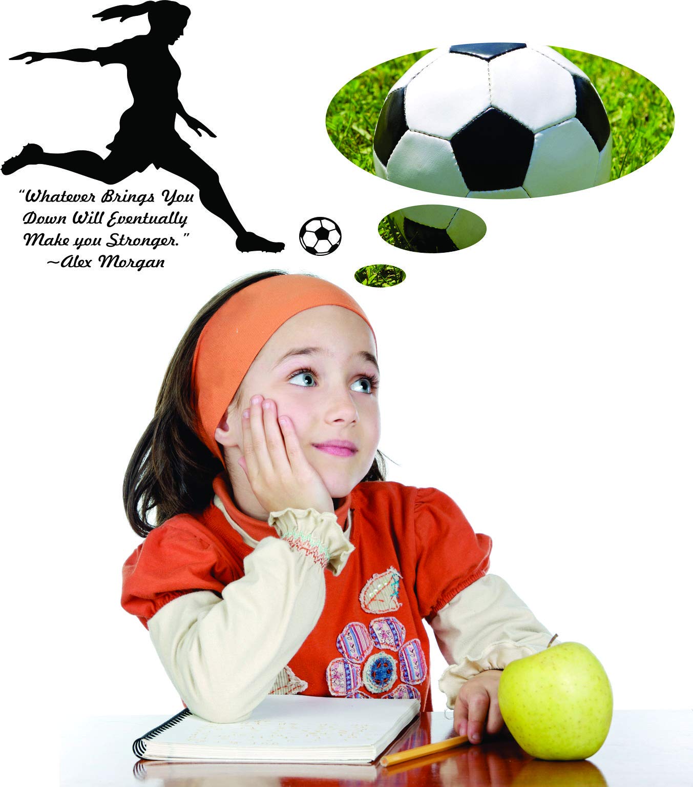 Alex Morgan Soccer Wall Decal – Girls Bedroom Decor, Vinyl Quote Sticker (40x40 Inches)
