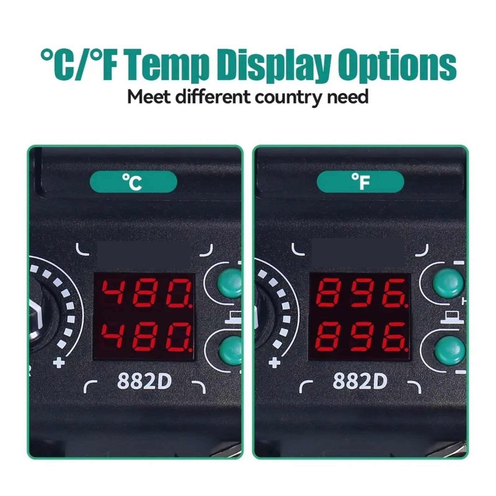 Poste à souder, Station de soudage intelligente 2 en 1 SMD 882D, pistolet à air chaud 750 W et fer précision avec écran LCD