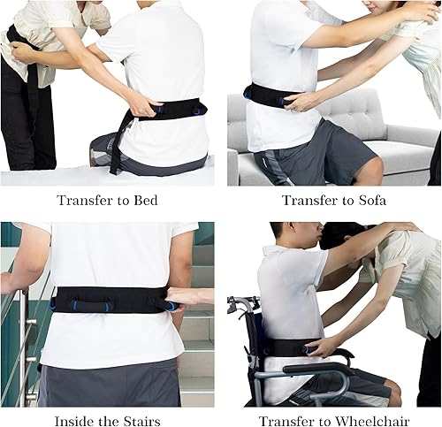 Miniatura 6 de Cinturón de marcha para personas mayores, cinturón de transferencia con asas, cinturón de seguridad para cinturones de elevación de ancianos,