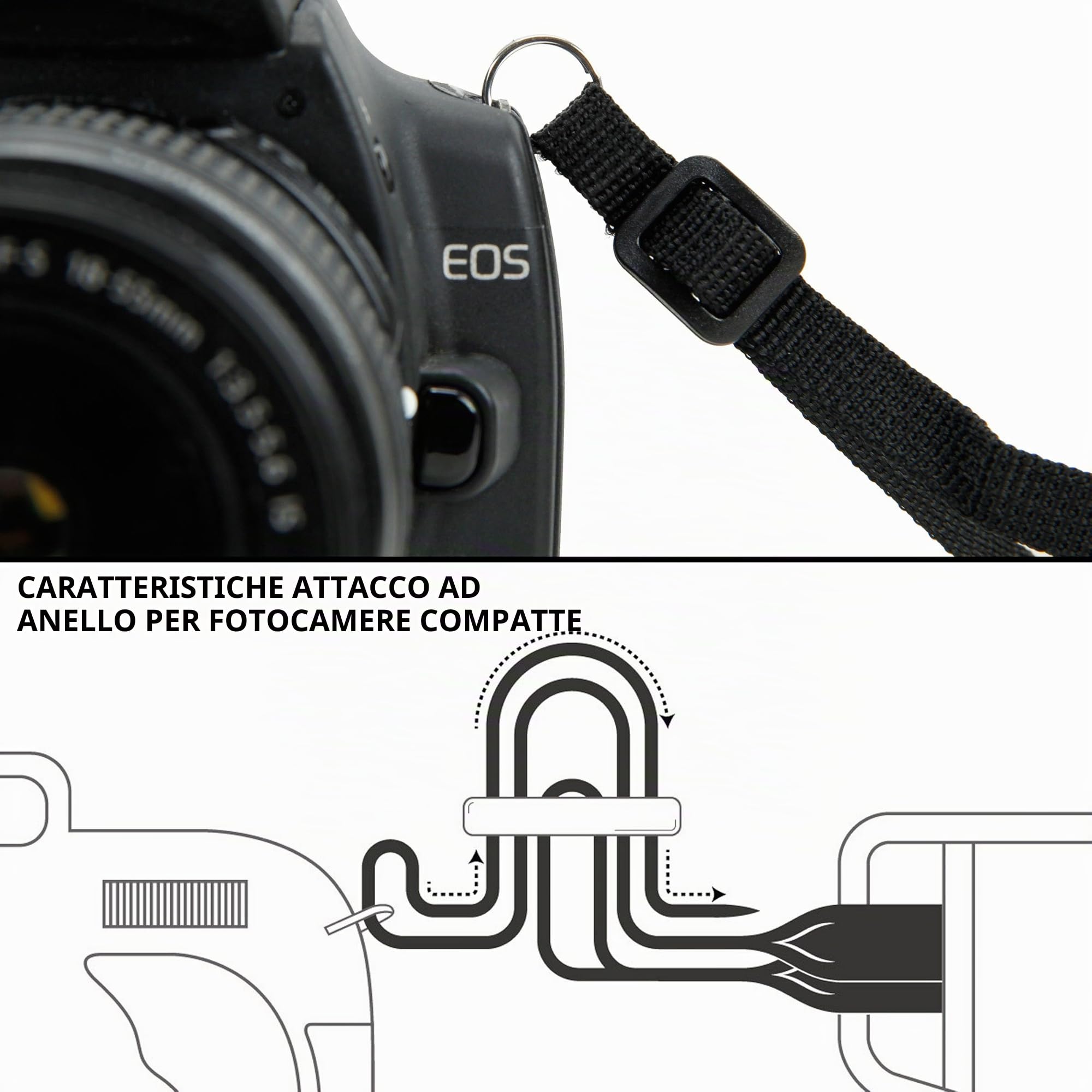 USA Gear Imbracatura pettorale per fotocamera DSLR con fibbie a sgancio rapido, motivo nero e tasche per accessori - Compatibile con fotocamere Canon, Nikon, Sony e altre fotocamere Point and Shoot