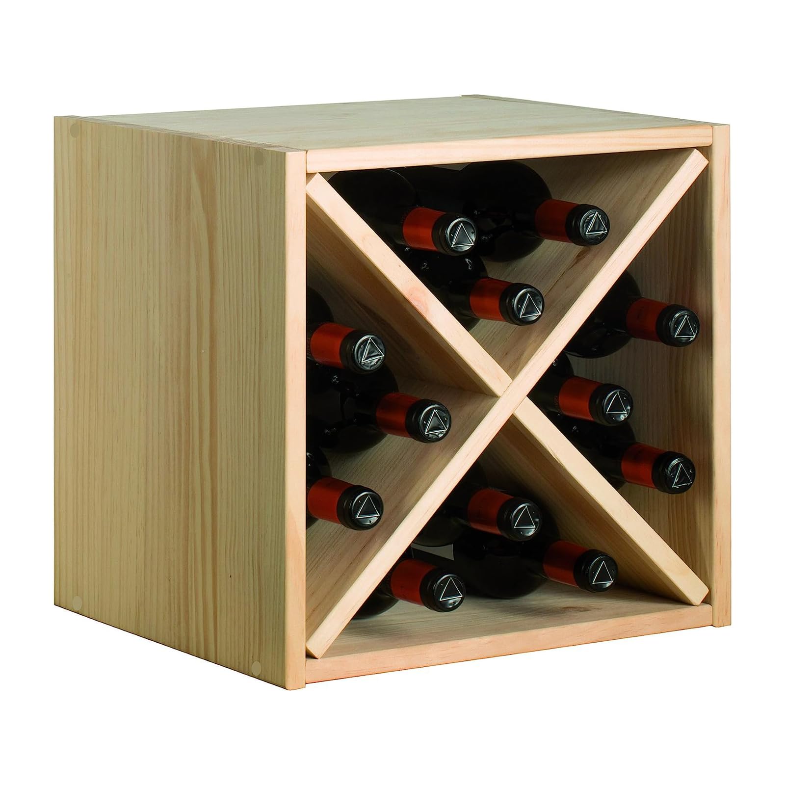 Mondo Viro Libreria componibile in legno Cubo scaffale modulare da muro con vani a giorno (1 vano - cm 36x33 36h)