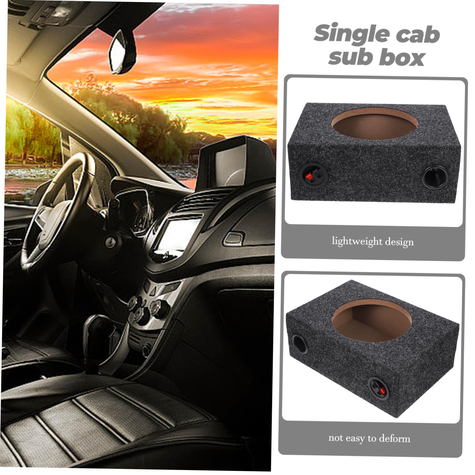Valiclud Scatola Subwoofer Sigillata Da 8 Pollici Per Auto Con Rivestimento in Moquette Box Per Subwoofer Facile Da Installare Per Appassionati Di Audio Auto Fai Da Te