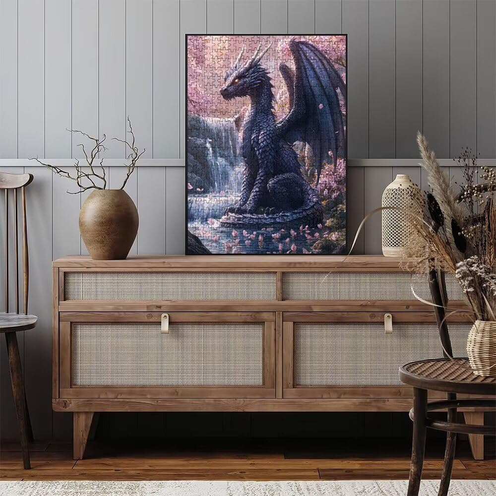 Wasserfall Drachen Puzzle 2000 Teile, Klassische Puzzles, Geschicklichkeitsspiel Puzzle für Erwachsene, Puzzlespiele für Die Ganze Familie, Mit Schöner Verpackung, Dekoration Puzzles DX0YL3-764