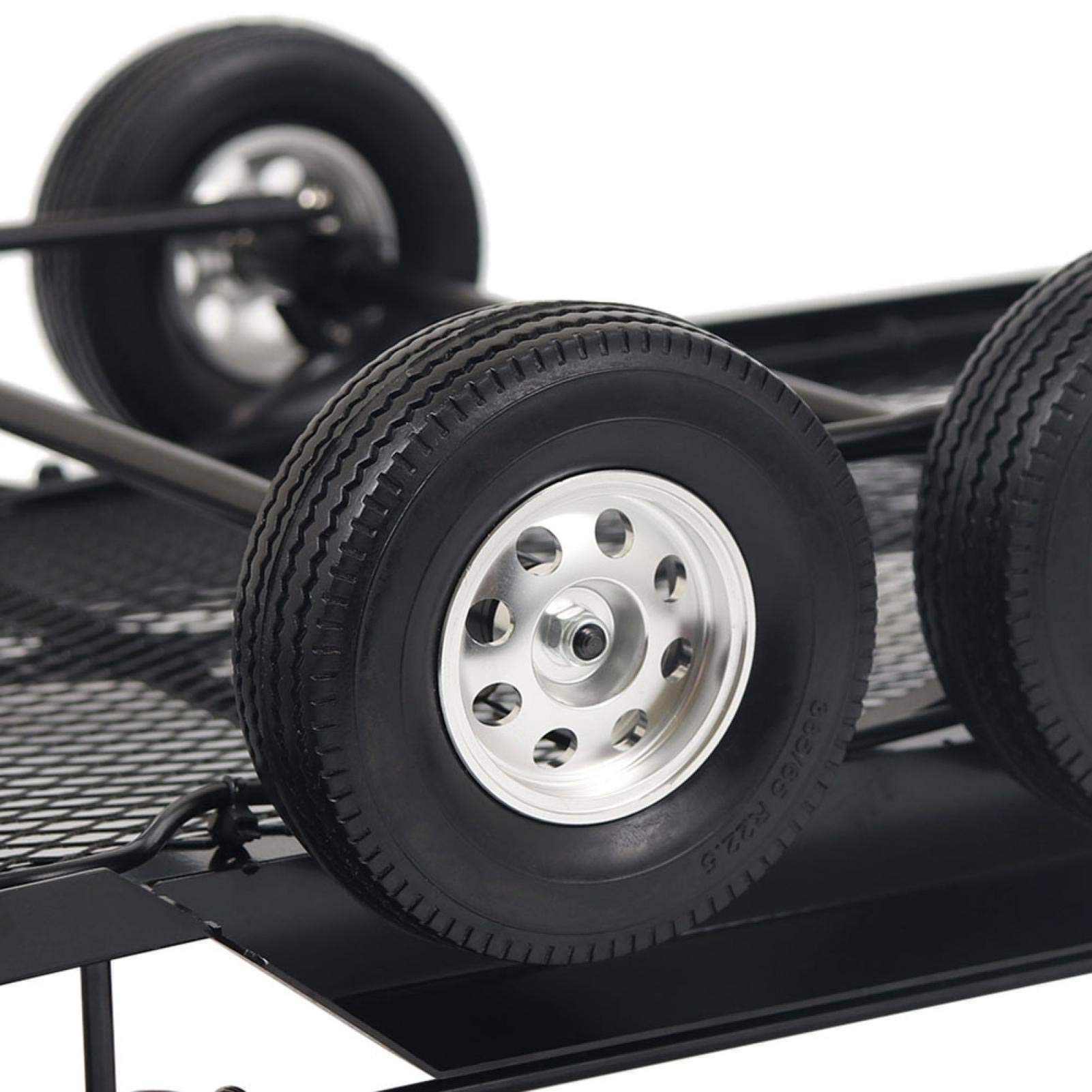 Remorque RC, Accessoire de remorque de Voiture en métal avec Quatre pneus pour Voiture 1/10 RC