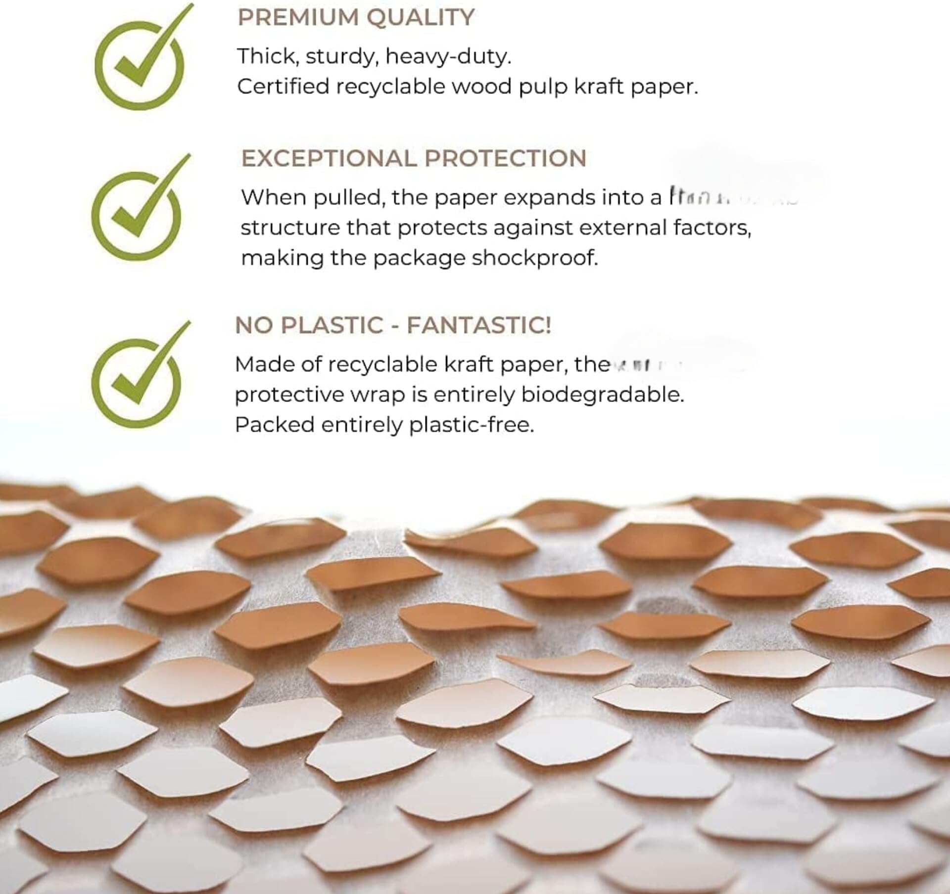 Devshree Eco-Friendly imported Virgin Expandable Kraft Paper bubble Wrap Packaging roll (15" × 10 mtr) High Strechable 90GSM Expanded up to 16 mtr