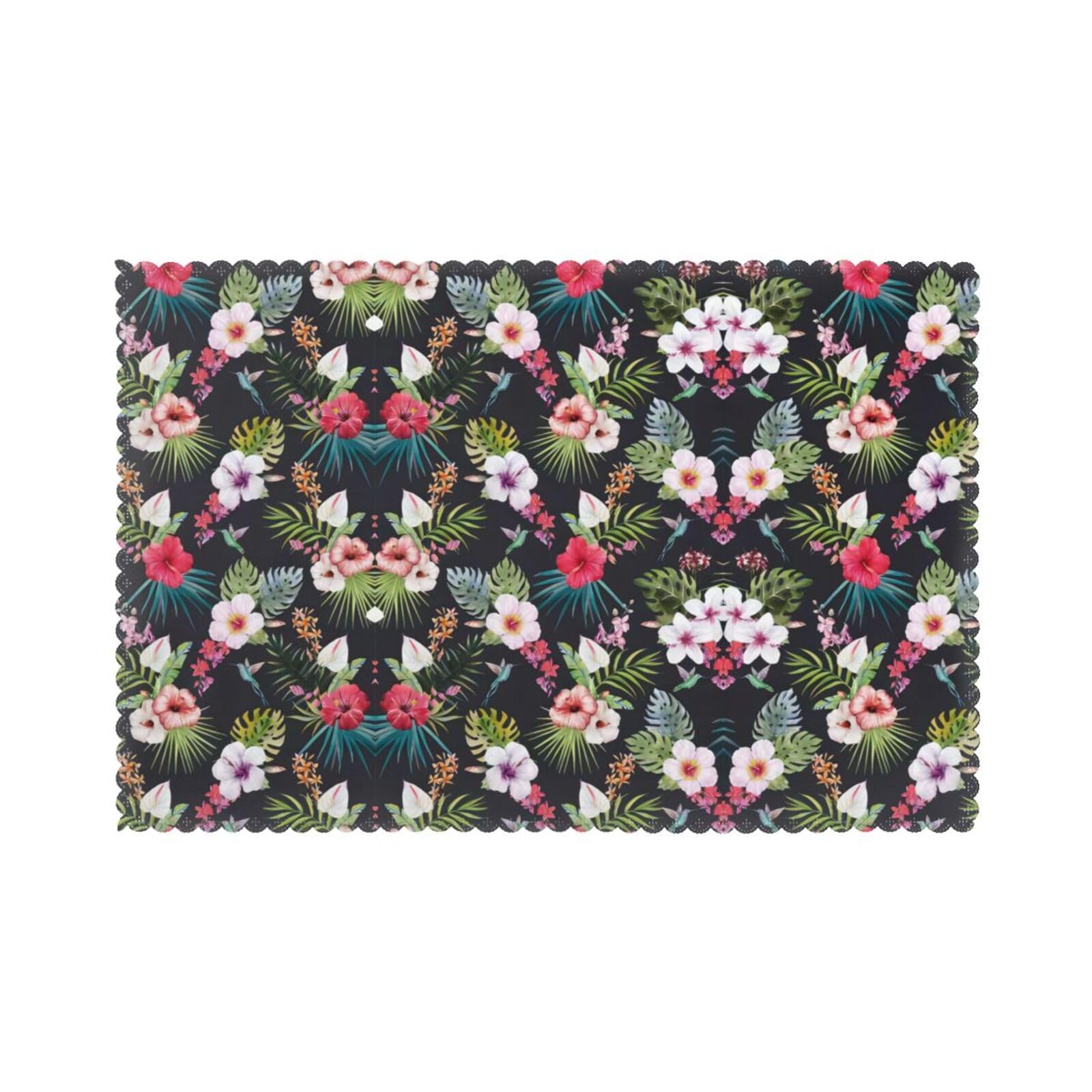 floral Printed table mat set (6 pieces) - Aesthetic upgrade for family gatherings and hotel banquets