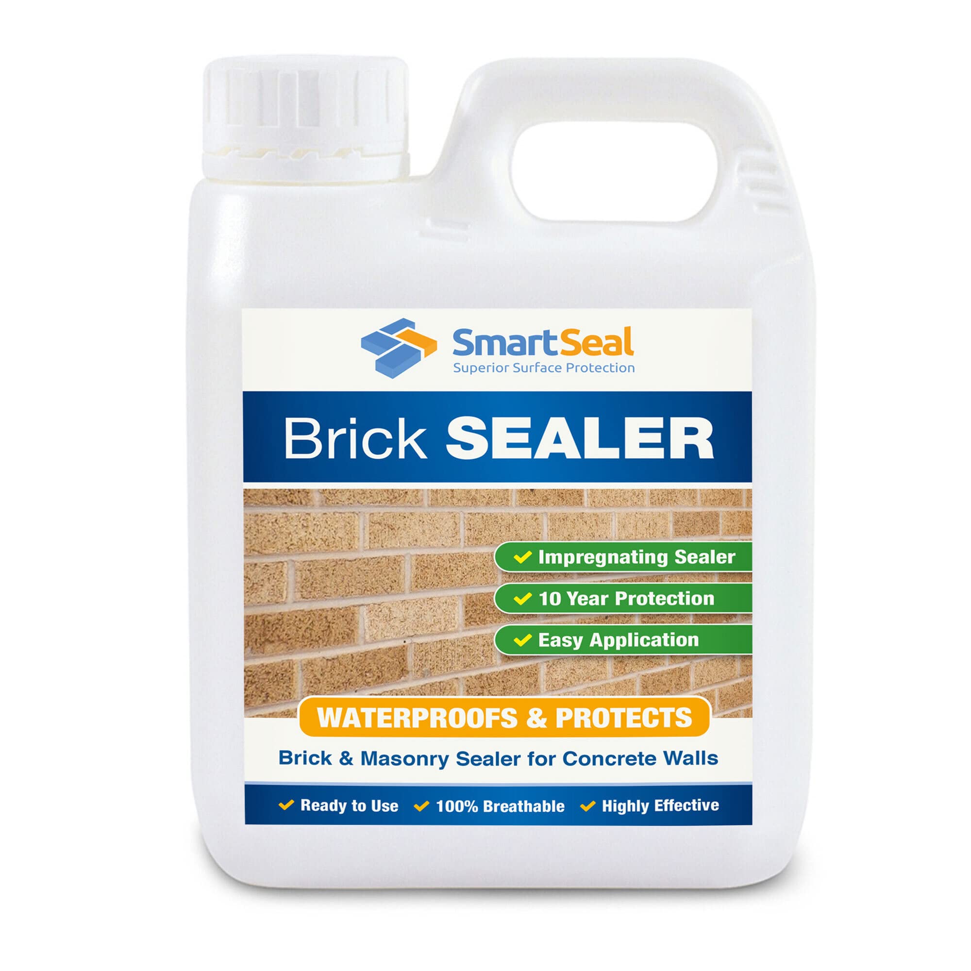 Brick Sealer - 1 Litres - Breathable Brick Waterproofer & Sealant - 10 Year Damp Protection, Easy to Apply, Solvent-Free, Premium Quality