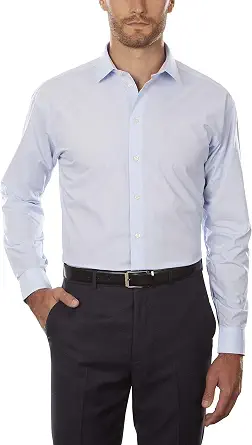 Kenneth Cole Men's Dress Shirt Regular Fit Checks and Stripes (Patterned)