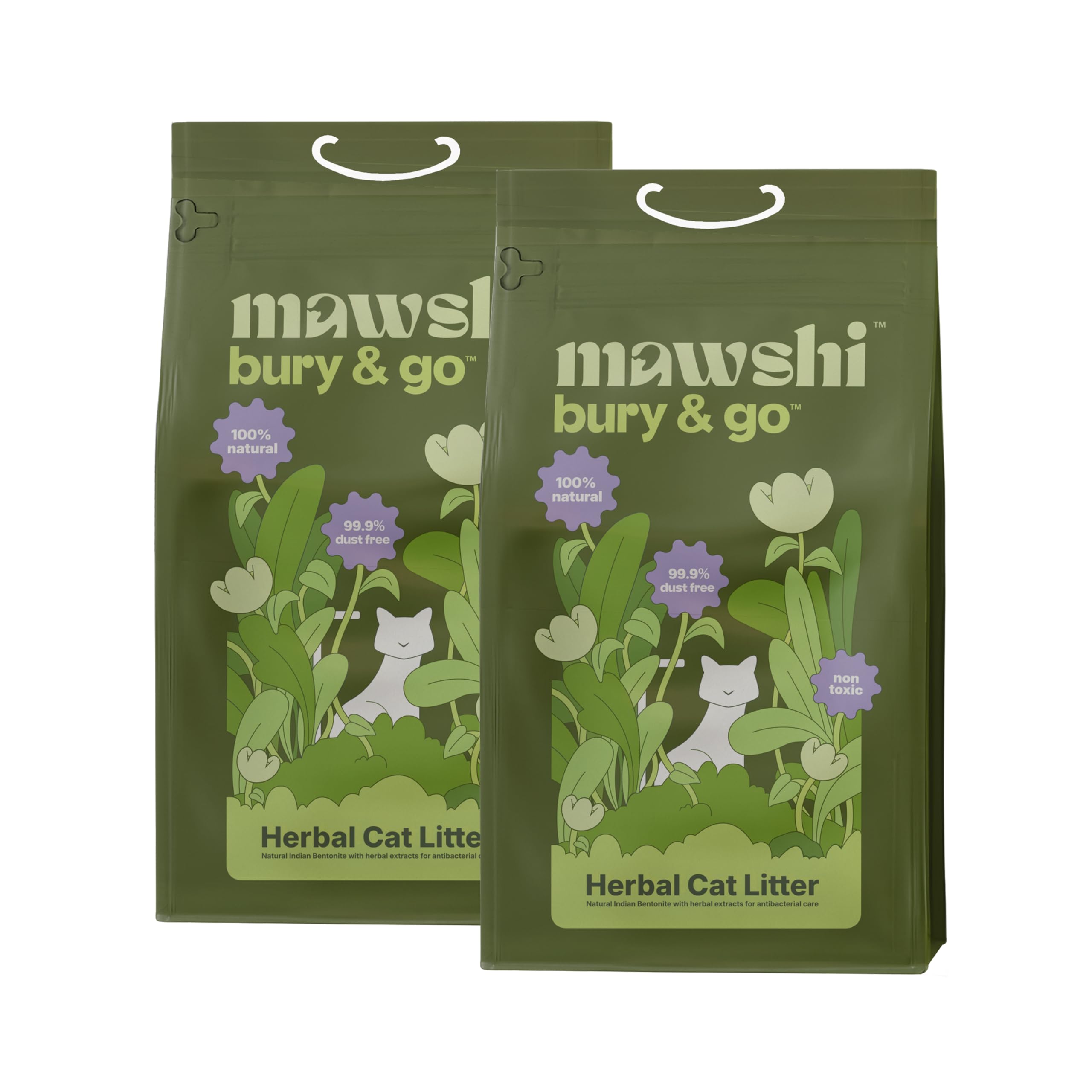 bury & go Herbal Cat Litter, 100% Toxic Free, 3X Stronger Absorption, Solid Clumping, 99.9% Dust Free, Long Lasting Odor Control, Low Tracking, Non-allergenic & Safe for Cats | 10 KG-image-8