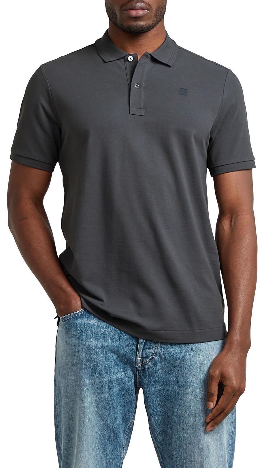G-Star Raw C.V. Dunda Overdyed Slim Polo Shirt, Grey (Petrol D11595-5864-860), XL Men