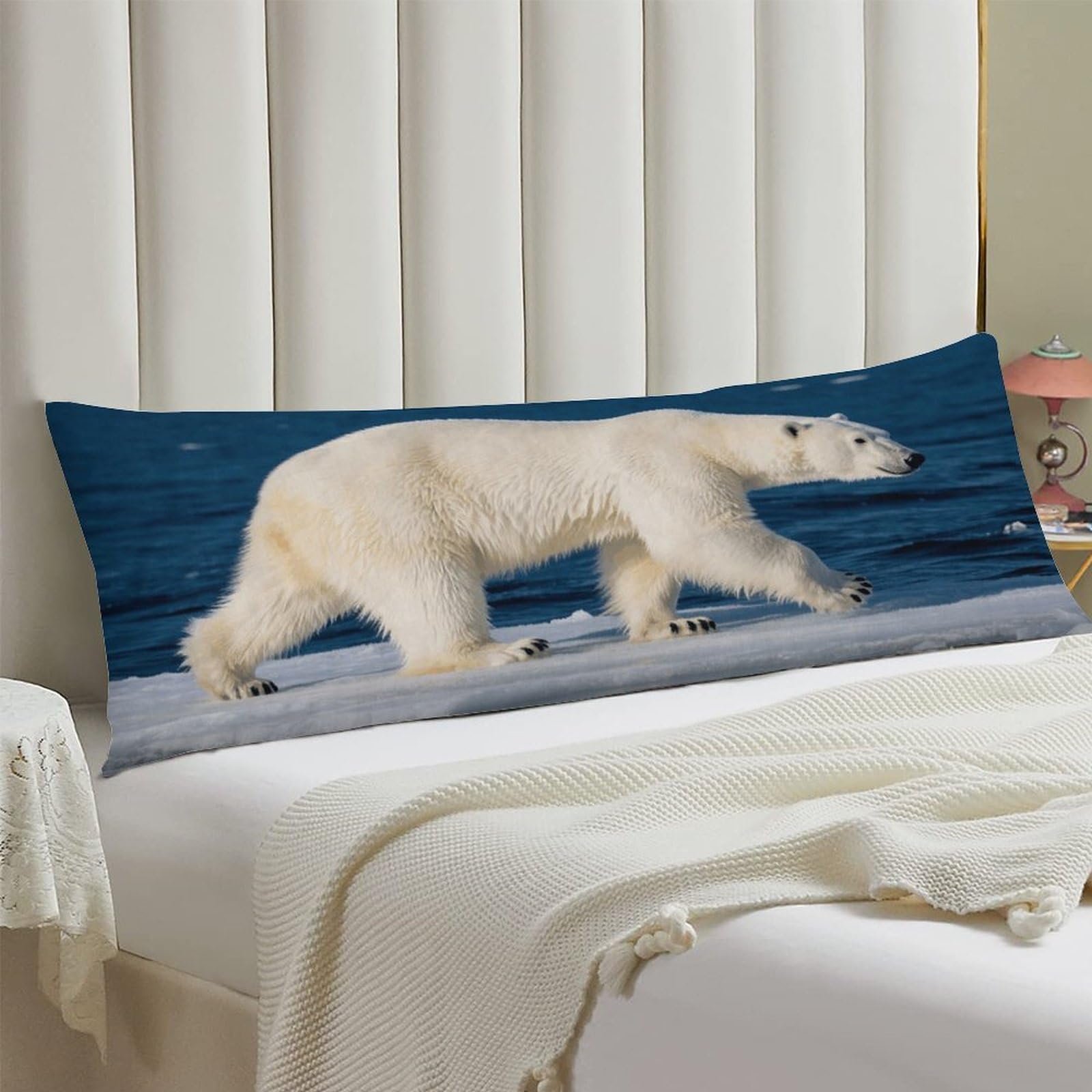 Body Pillow Cover 20x54 Long Pillow Case with Invisible Zipper Breathable Microfiber Polar Bear Pillowcase Soft Cozy Protector for Bedroom Couch Sofa Bed Home Decor All Seasons