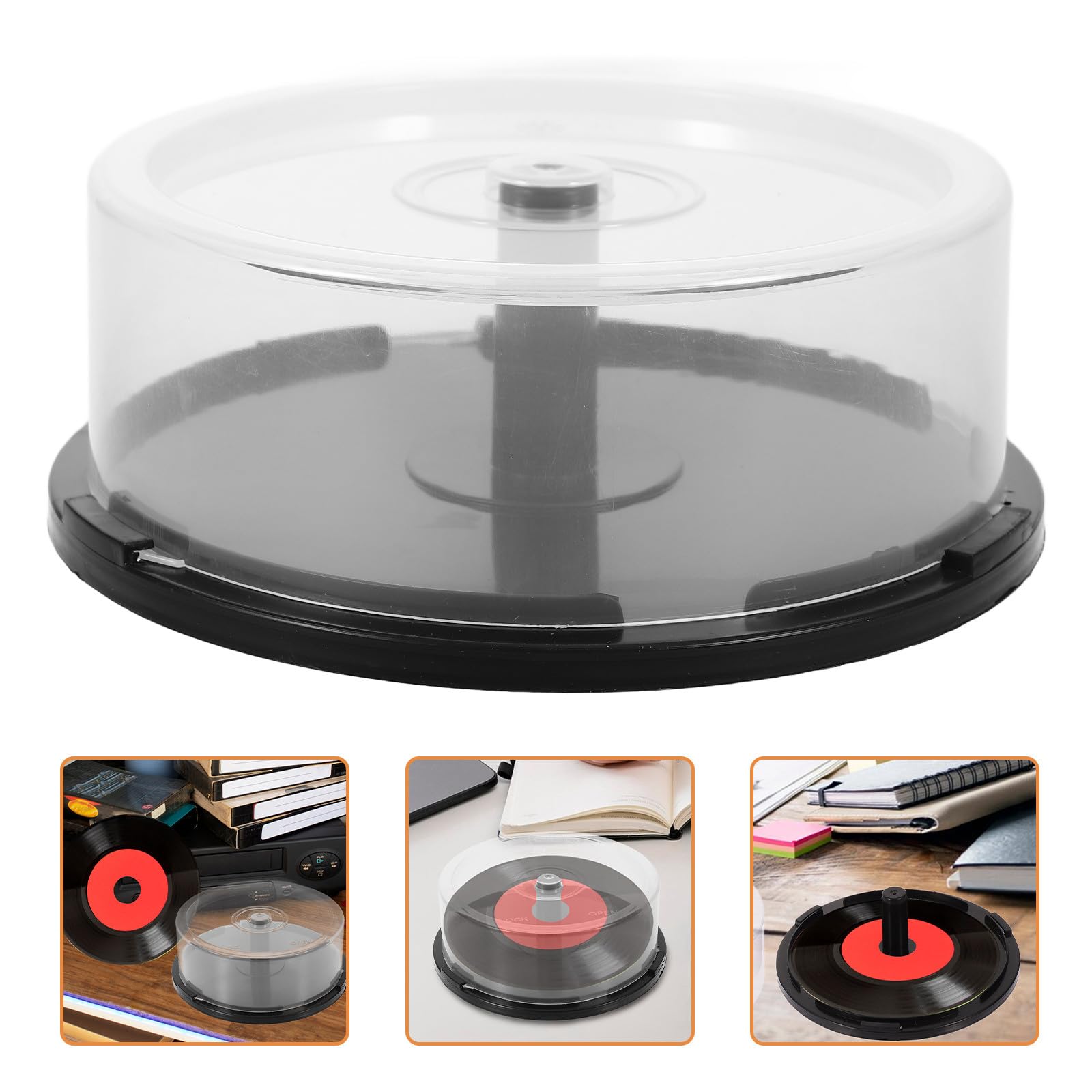 Holibanna Contenedor de Almacenamiento de Dvd de Plástico Negro para 25 Discos Cd, Diseño Ligero y Capacidad Grande para Organizar y Transportar en Casa