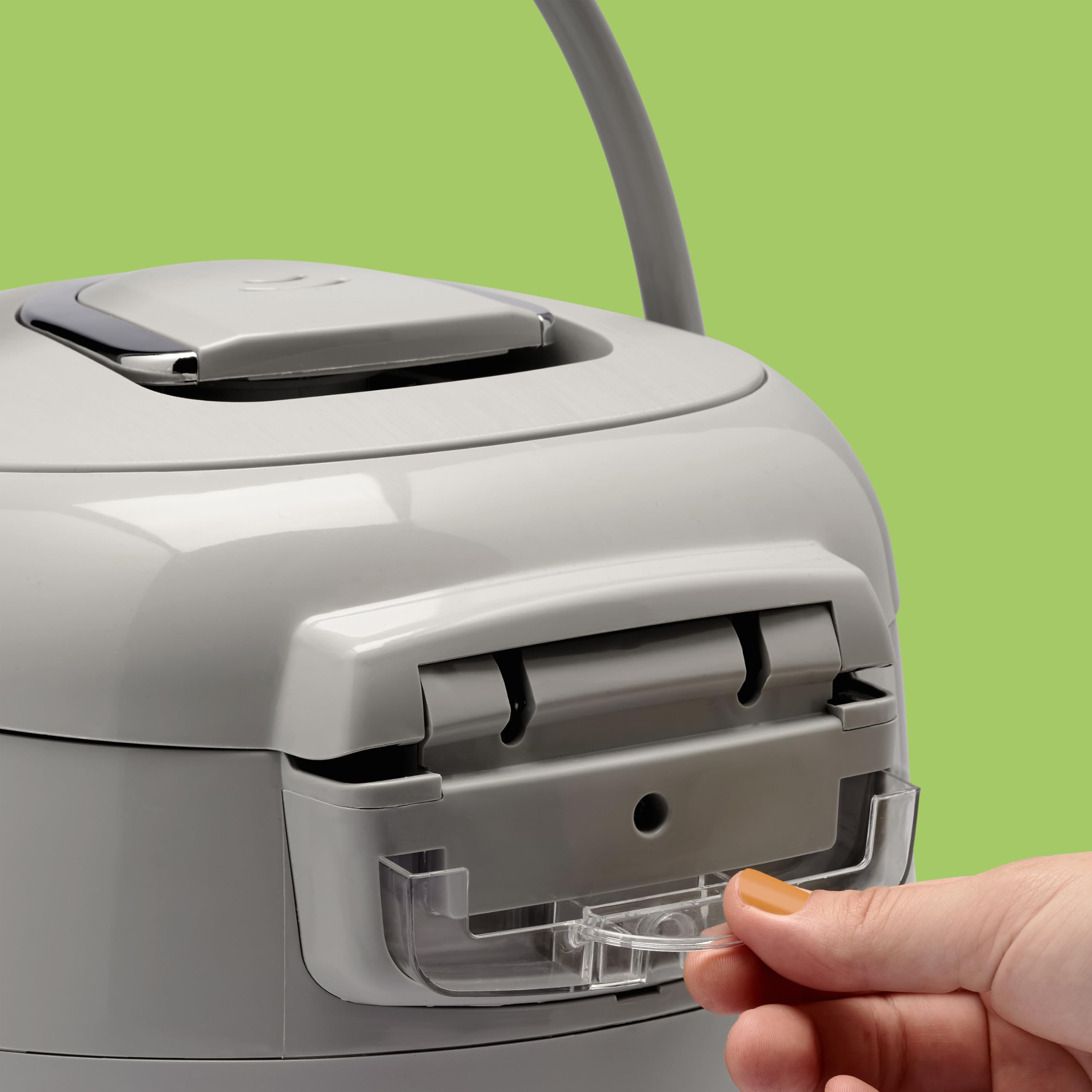 REISHUNGER Olla Arrocera Eléctrica y Vaporera – 1,5 L – Gris | hasta 8 personas – Temporizador y recipiente interior Premium – Olla multifunción, 12 programas, tecnología de 7 fases